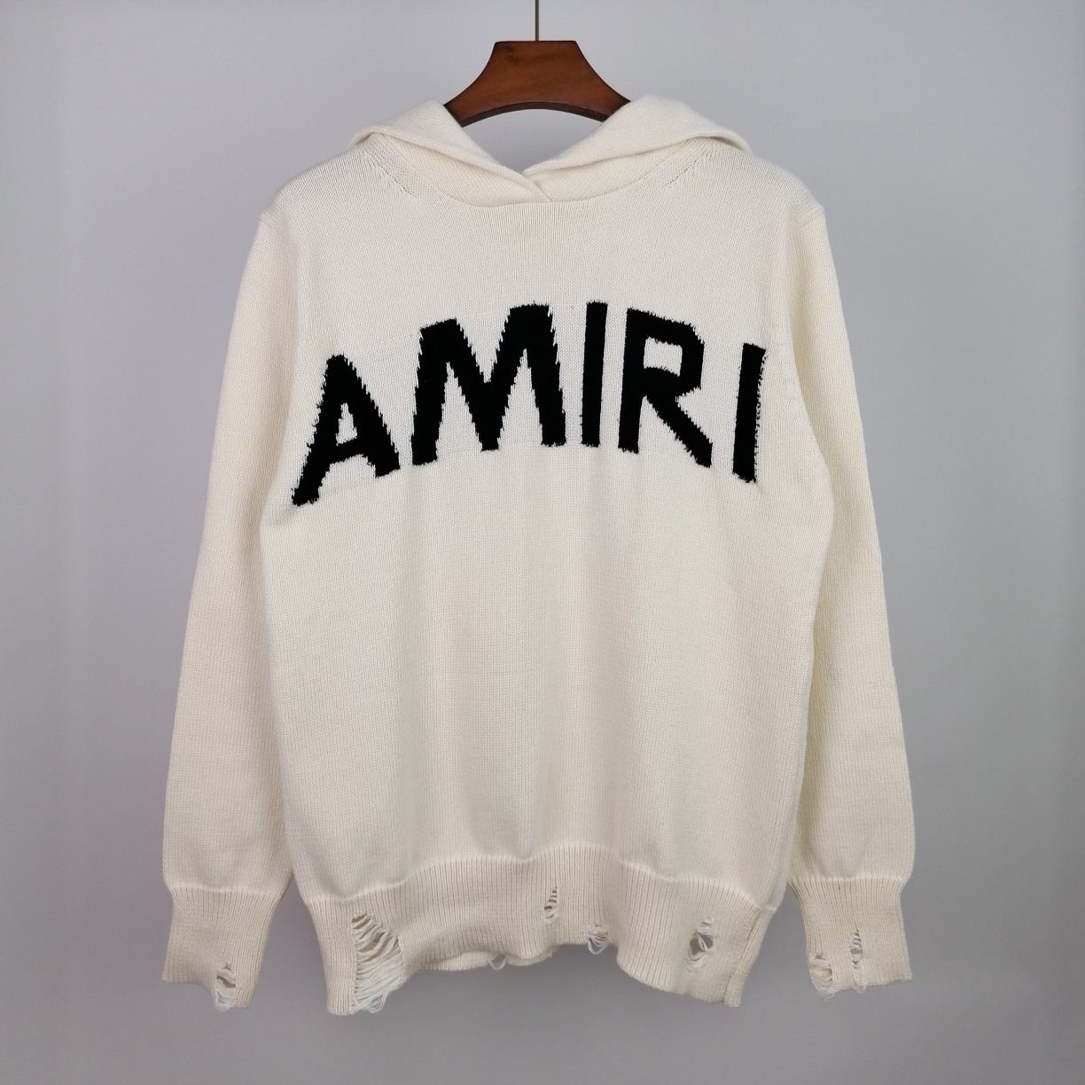 AMIRI Eyelash Logo Knitted Hoodie (PF22MKH005-001）