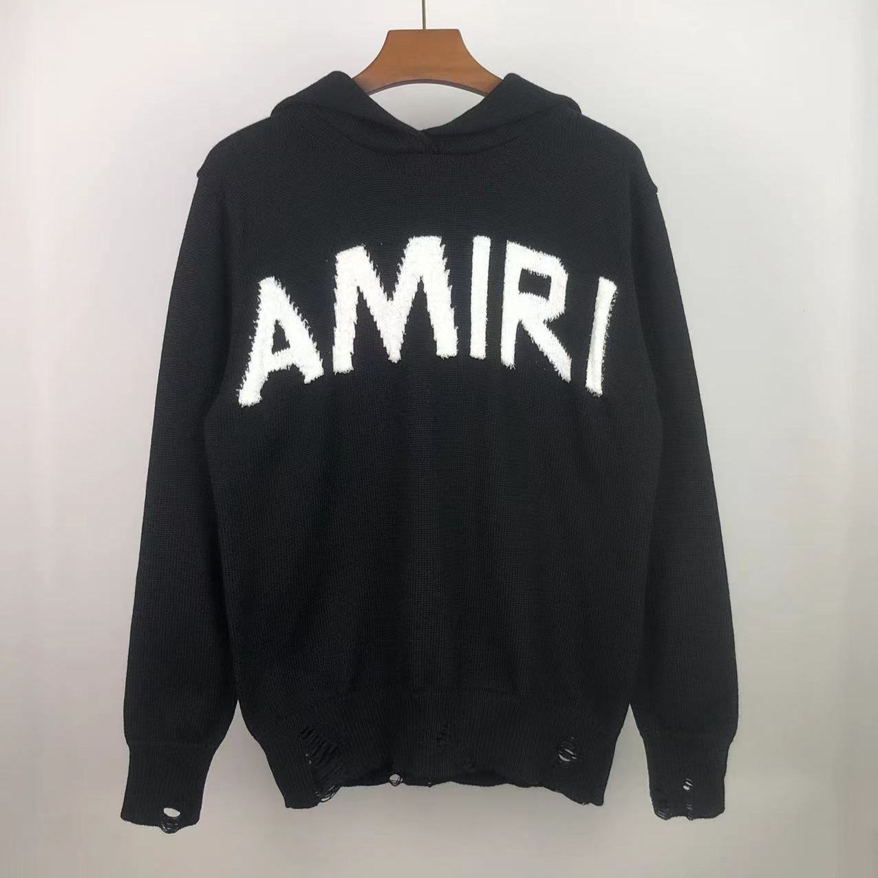 AMIRI Eyelash Logo Knitted Hoodie (PF22MKH005-001）