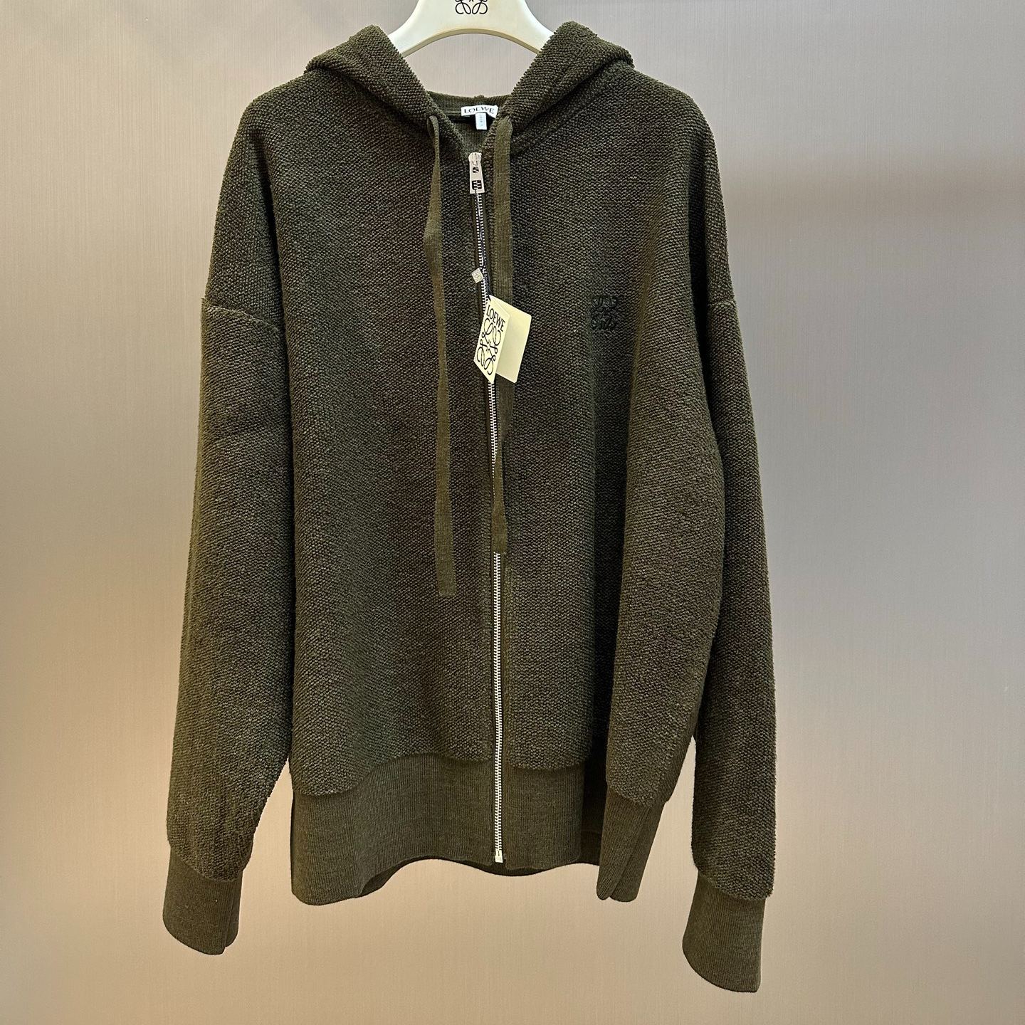 LOEWE Wool Anagram Zip-Up Hoodie (H526Y16KAT-5110）