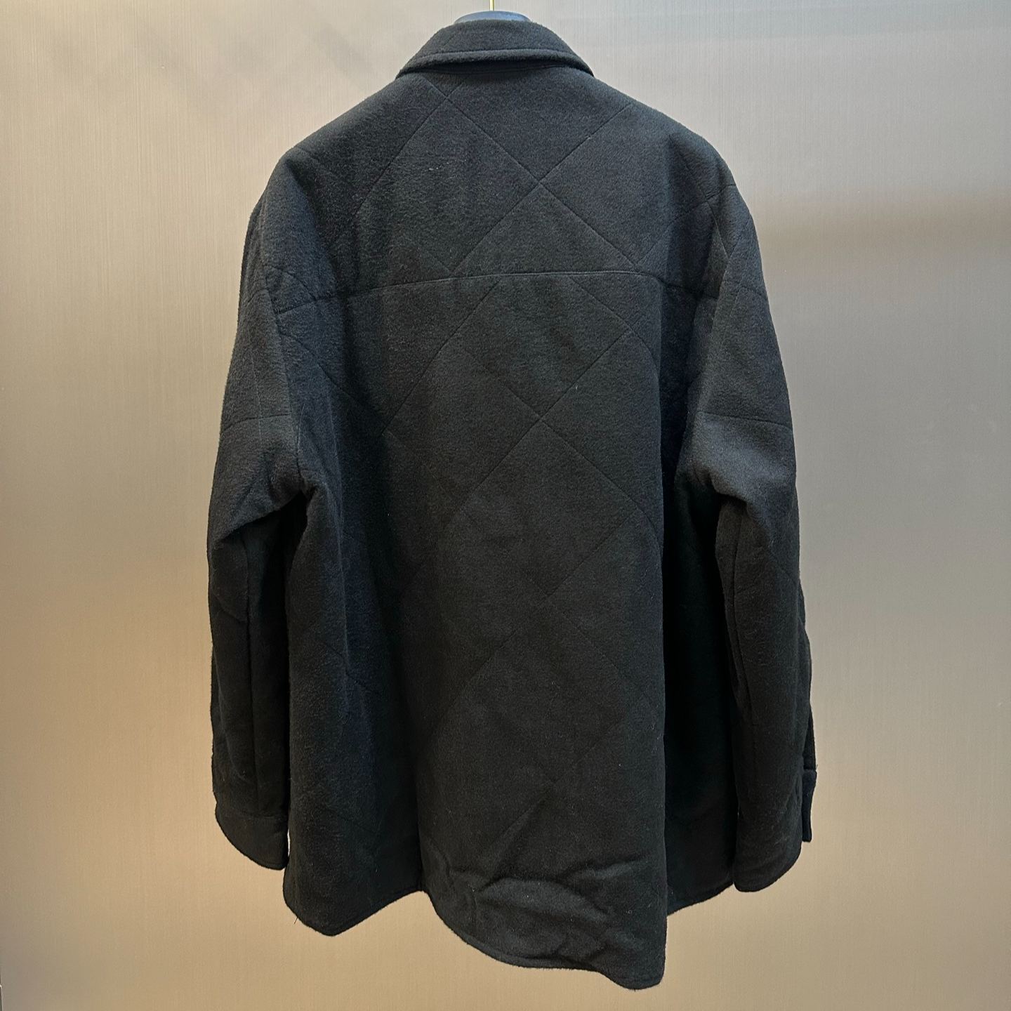 PRADA Anthracite Gray Padded Cashmere Shirt (SC826M-17XT-F0308-S-OOO）