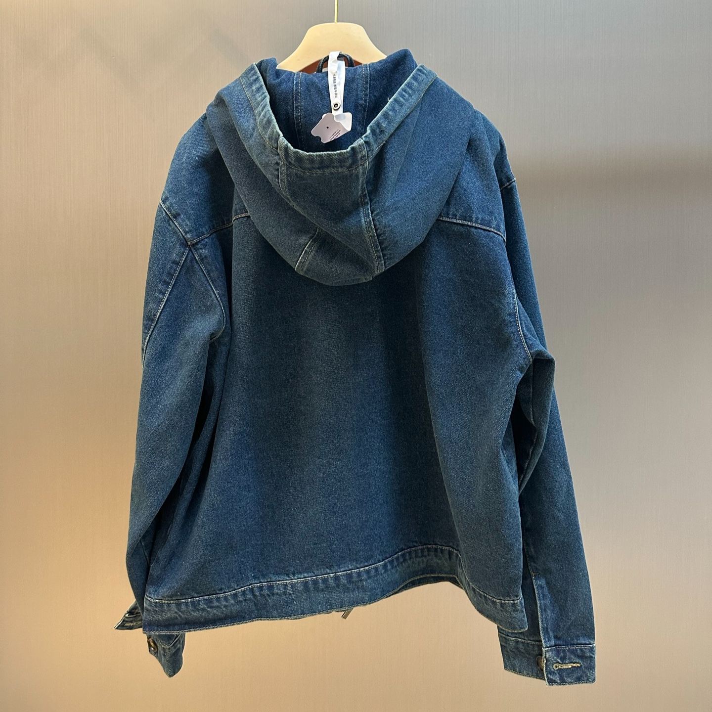 MIU MIU Hooded Embroidered Solid Color Zipper Denim Jacket（GWB251-16E5-F0008-S-OOO）