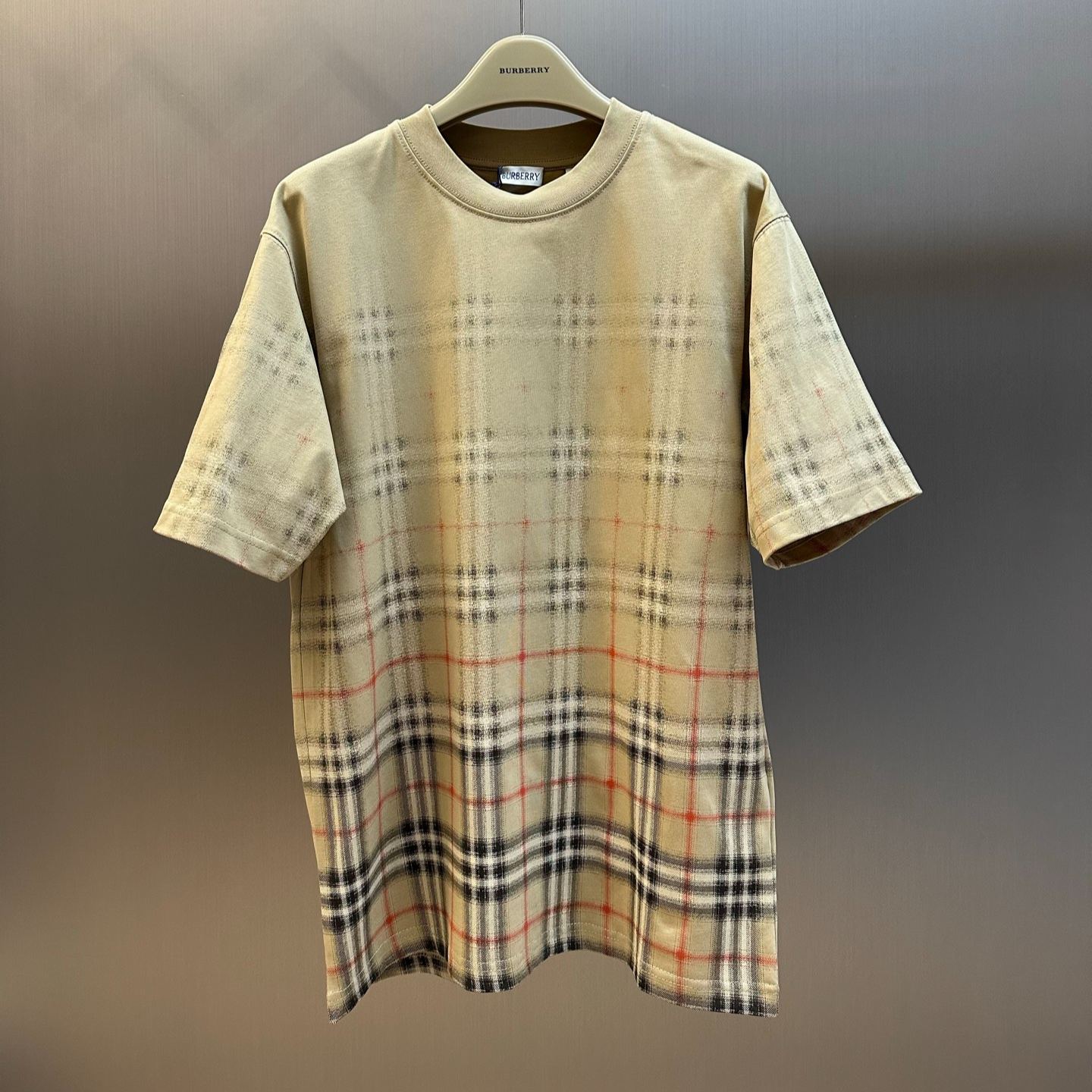 Burberry gradient check cotton T-shirt (beige)（81190221）
