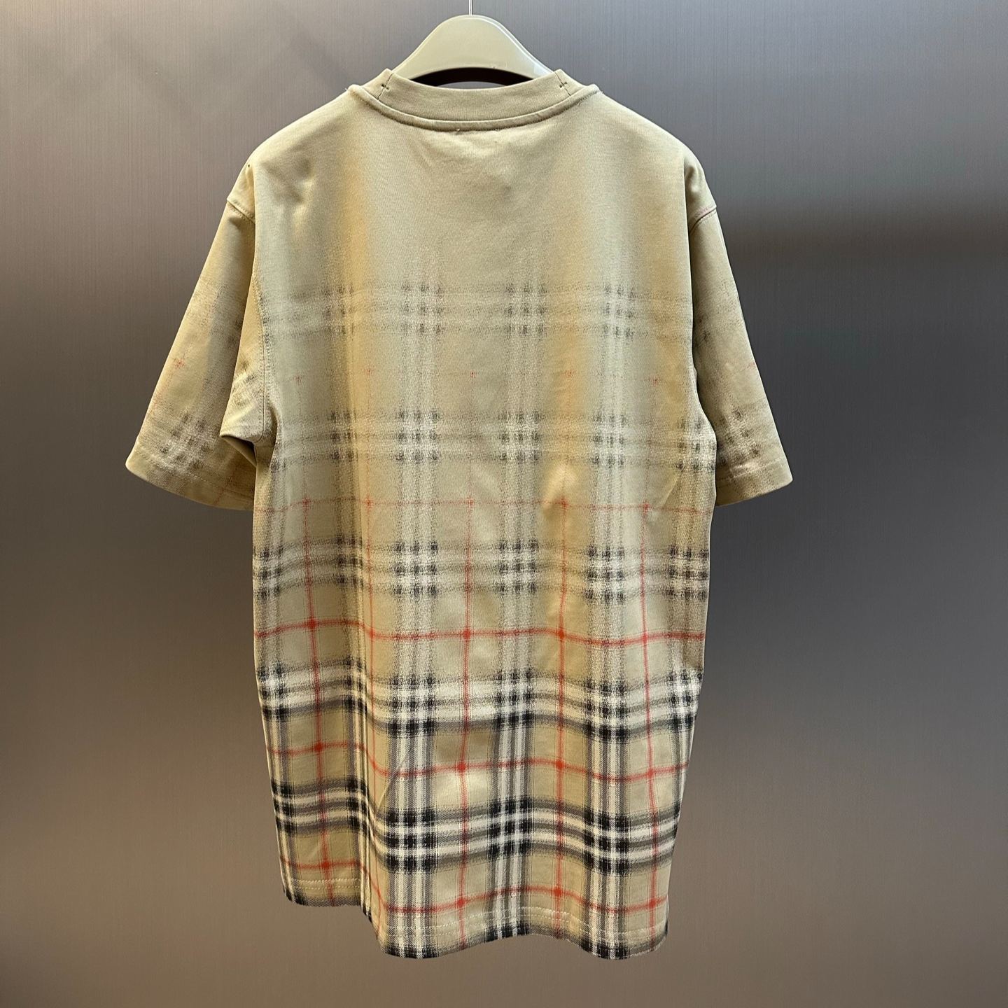 Burberry gradient check cotton T-shirt (beige)（81190221）