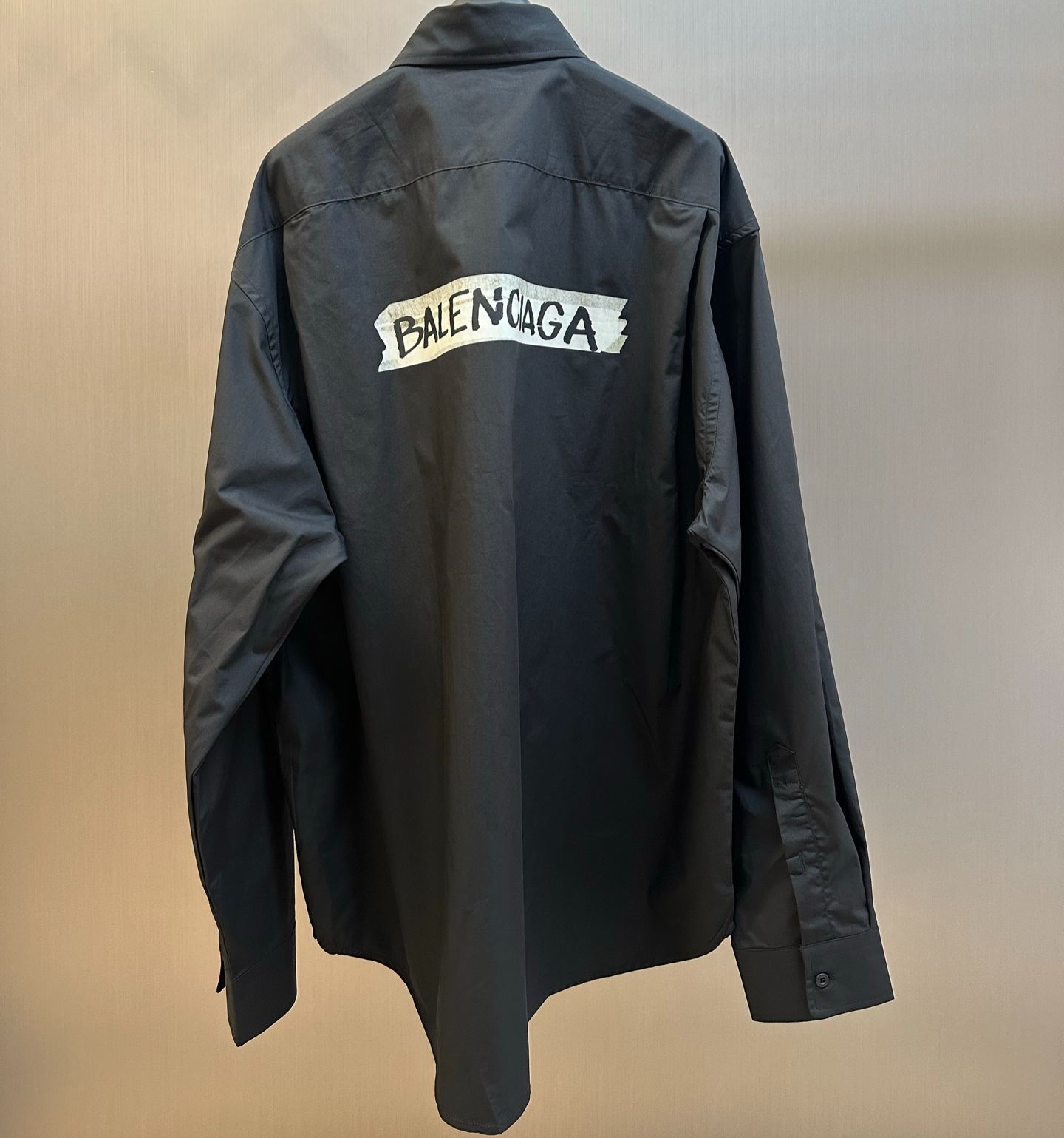 Balenciaga Masking Tape Plus Size Long Sleeve Shirt (857809TRM281000）