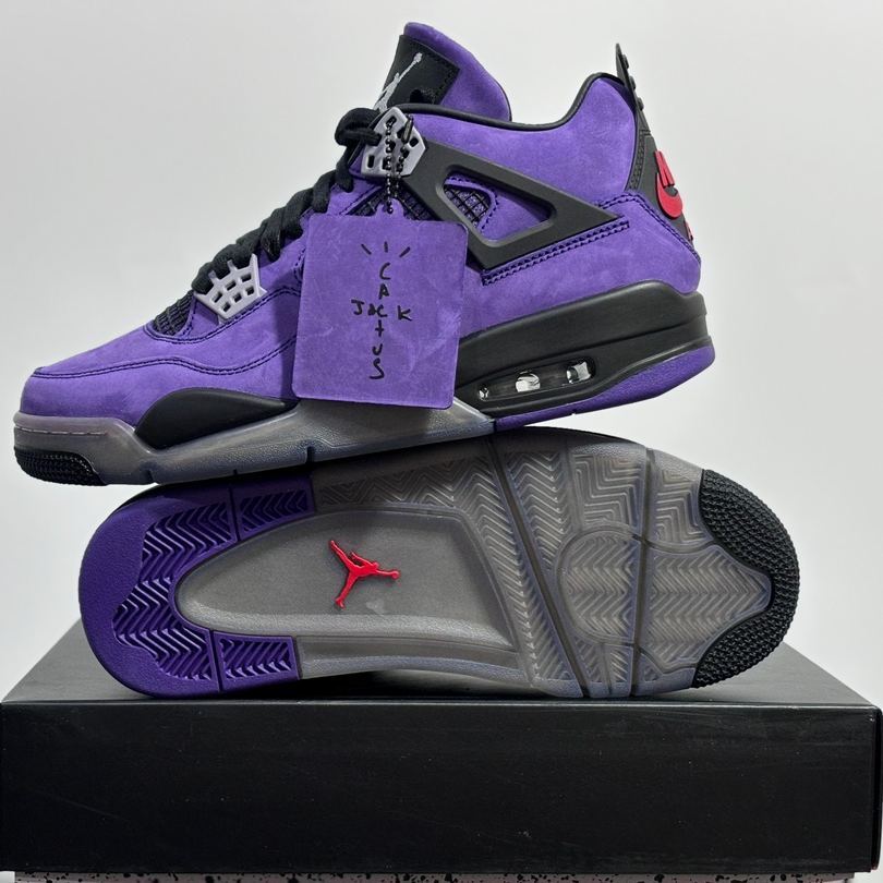 Travis Scott × Nike Air Jordan 4 Retro "Purple" (Friends and Family)（766296-LN4)