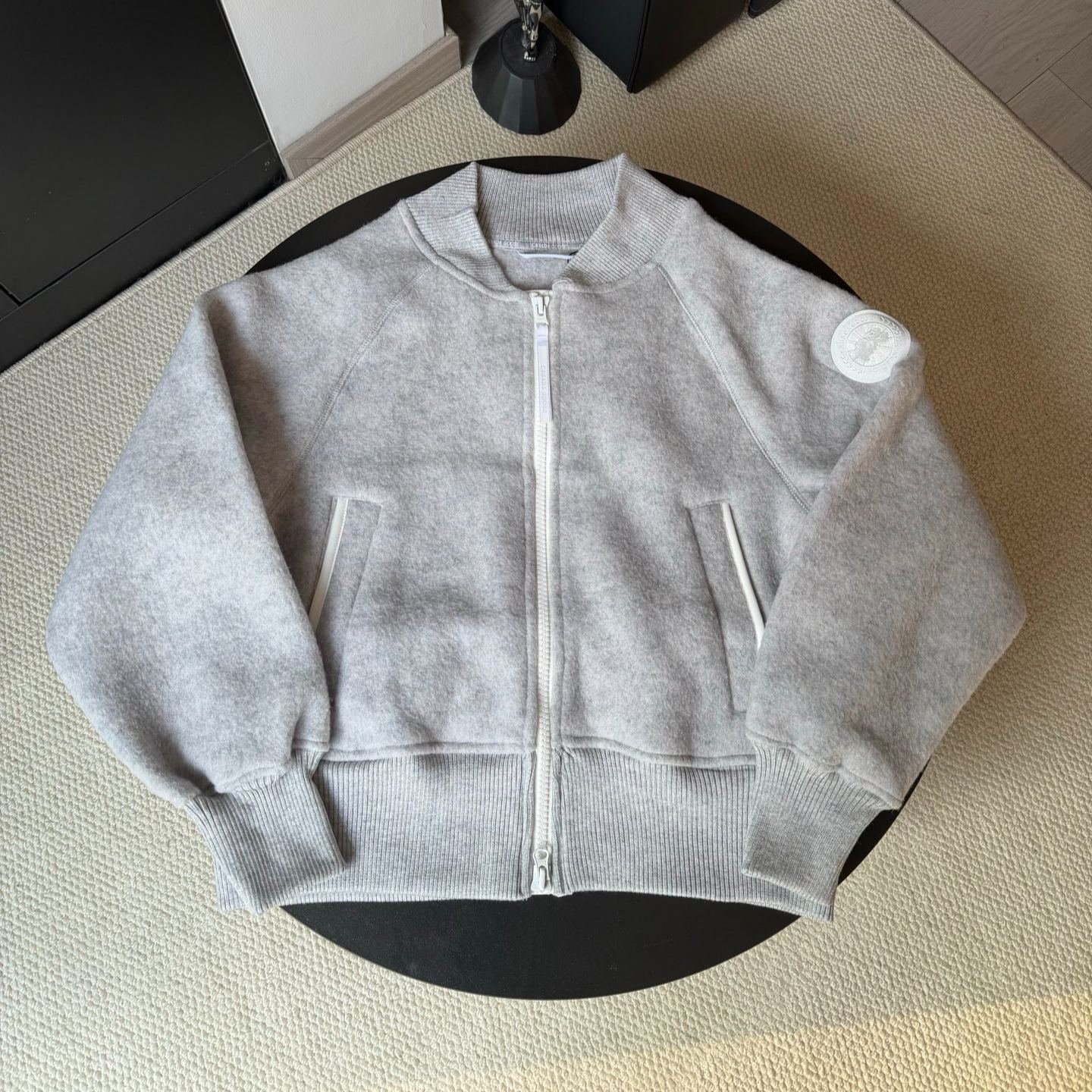 Canada Goose Black Wool Blend Sierra Fleece Bomber Jacket（7224WB-9061）