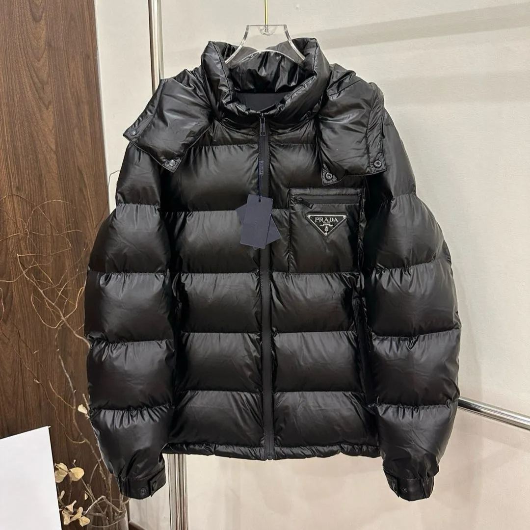 PRADA shiny hooded down jacket (PD2024102）
