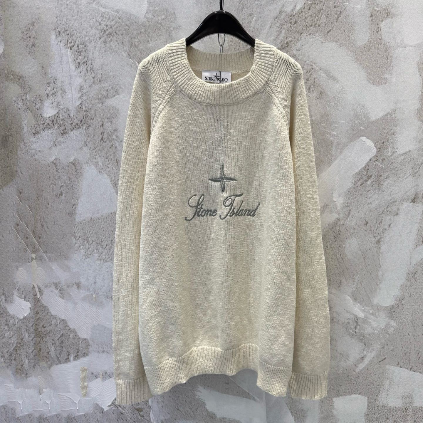 STONE ISLAND Embroidered Crew Neck Sweater Knitwear Long Sleeve（K2S155100093S00HA-V0026）