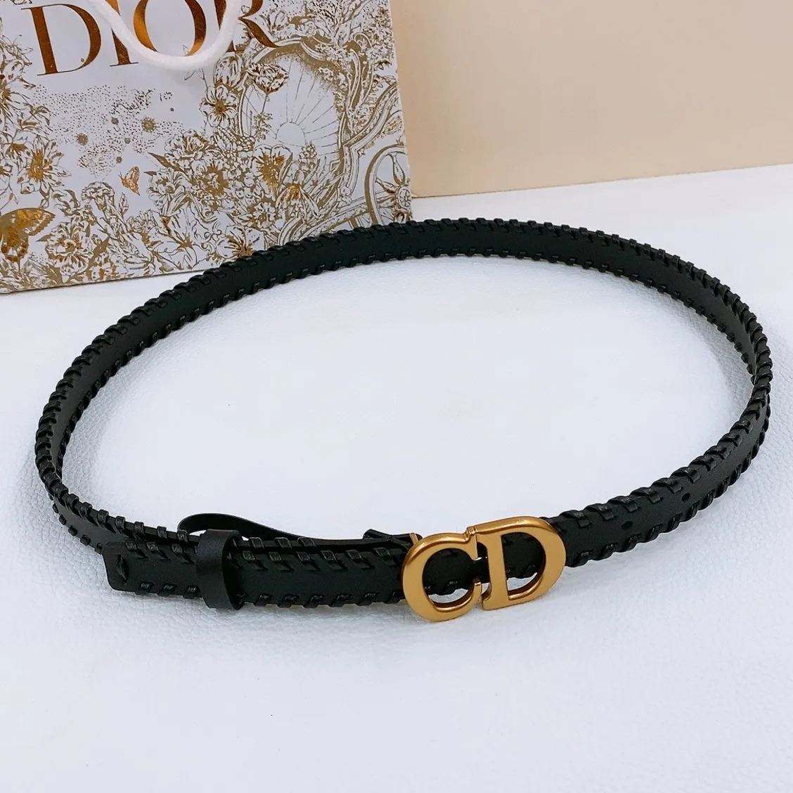 Dior Cow Leather Belts Unisex Black Width: 2CM（B04459BUI_M900）