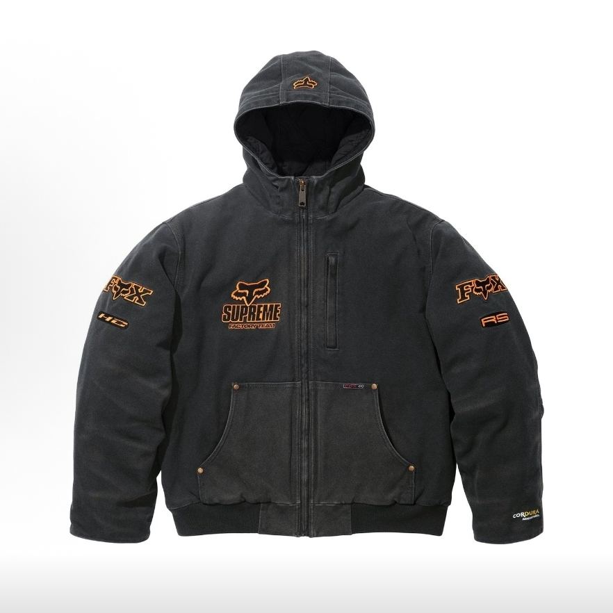 Supreme x Fox Racing Hooded Work Jacket "Black"（SUP-FW25-242）