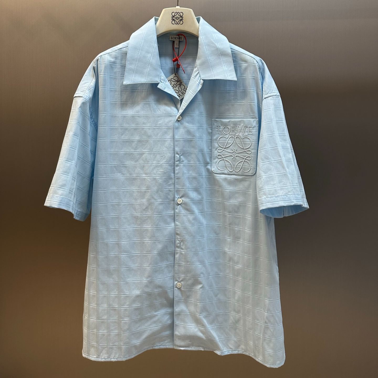Loewe Short-Sleeve Shirt 'Light Blue'(H526Y05WEX-5140）