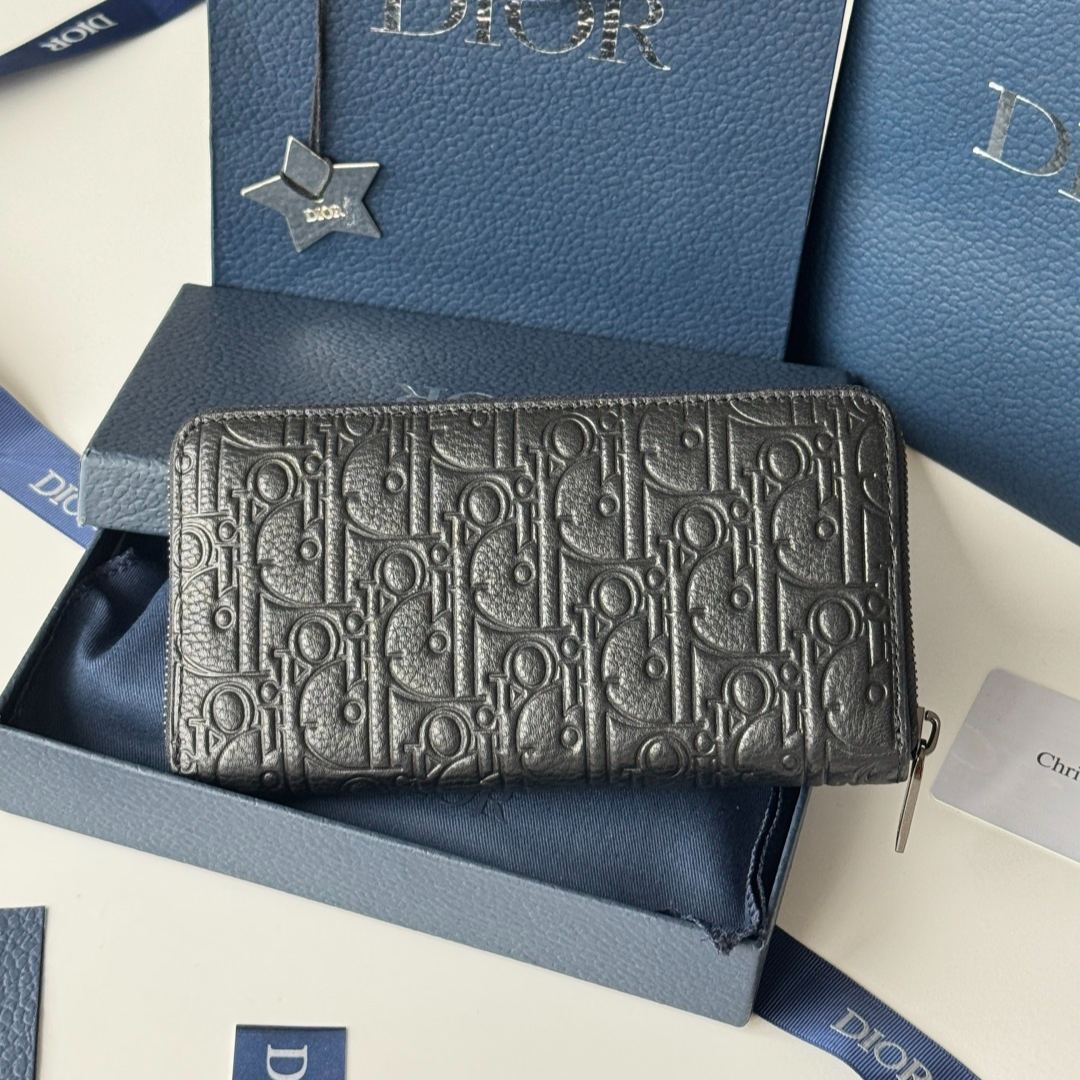 Dior Gravity Genuine Leather Long Zipper Wallet - 19.8*11cm（2ESBC252FLG-H00N）