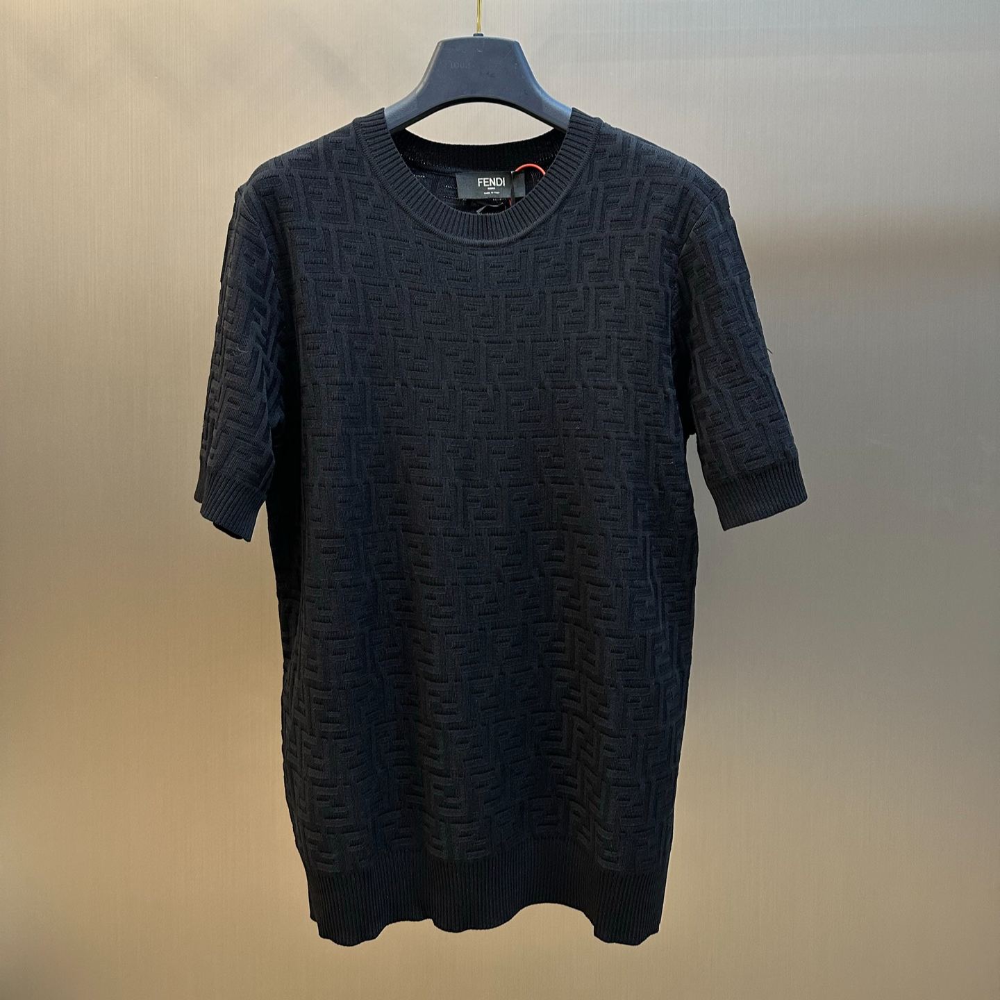 FENDI Black FF Cotton and Viscose Fiber Sweater (FZXD57AUZRF0GME）