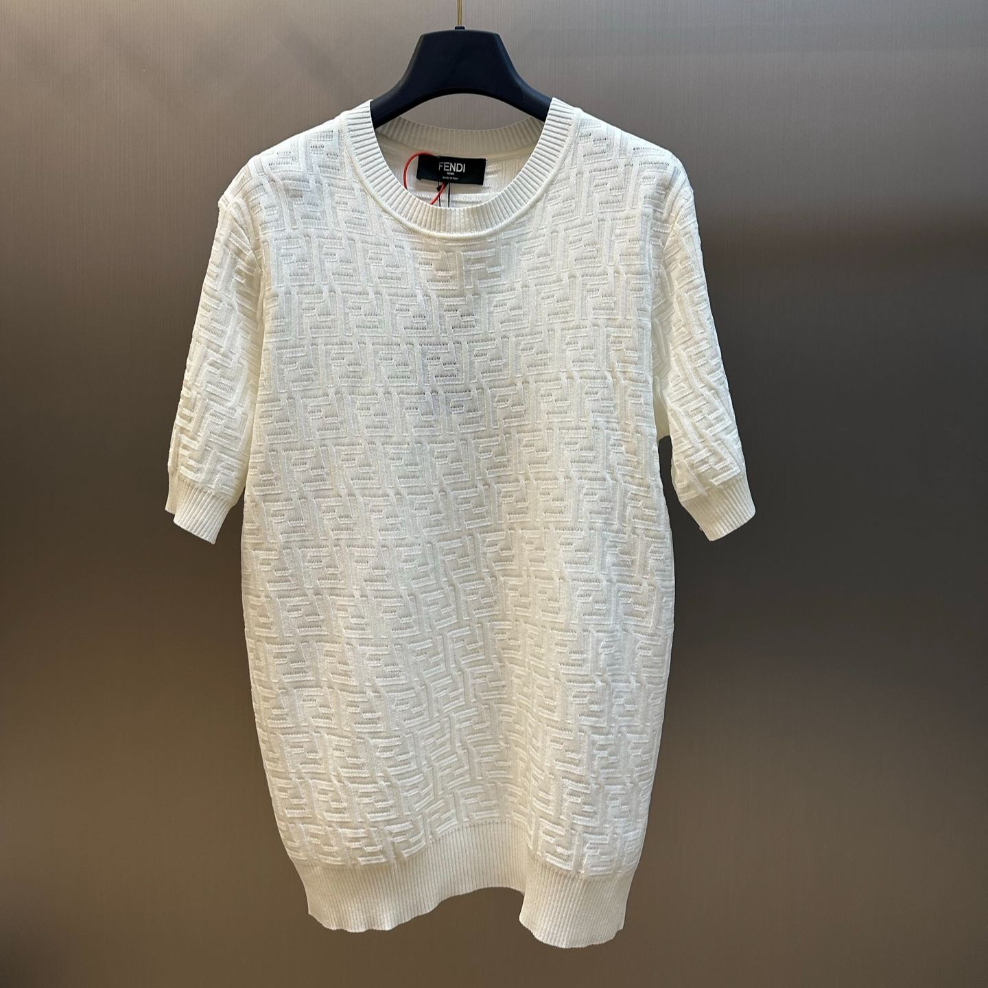 FENDI Black FF Cotton and Viscose Fiber Sweater (FZXD57AUZRF0GME）