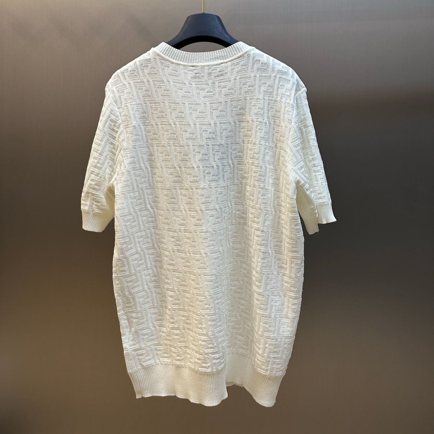 FENDI Black FF Cotton and Viscose Fiber Sweater (FZXD57AUZRF0GME）