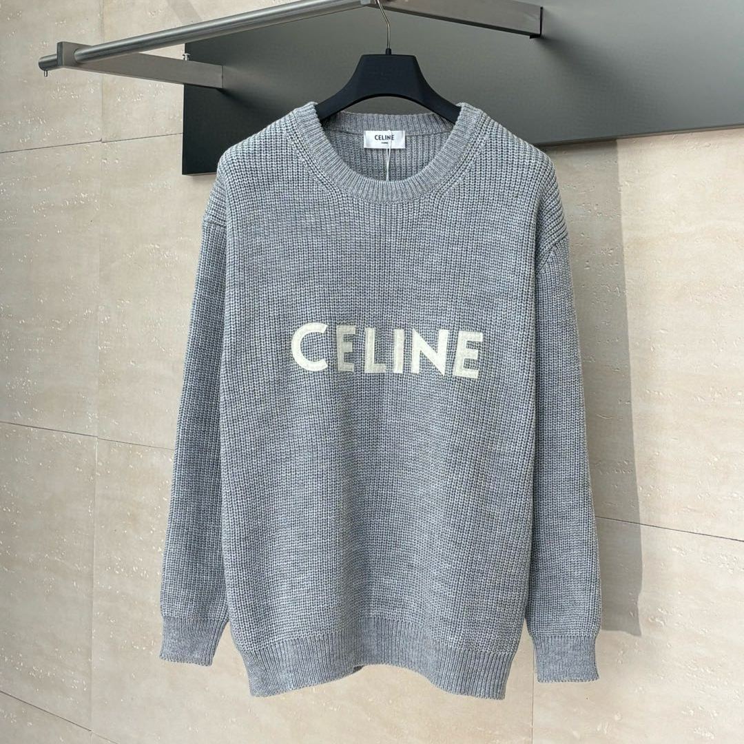 Celine ribbed wool oversized pullover  (2A19R423P-08GC）