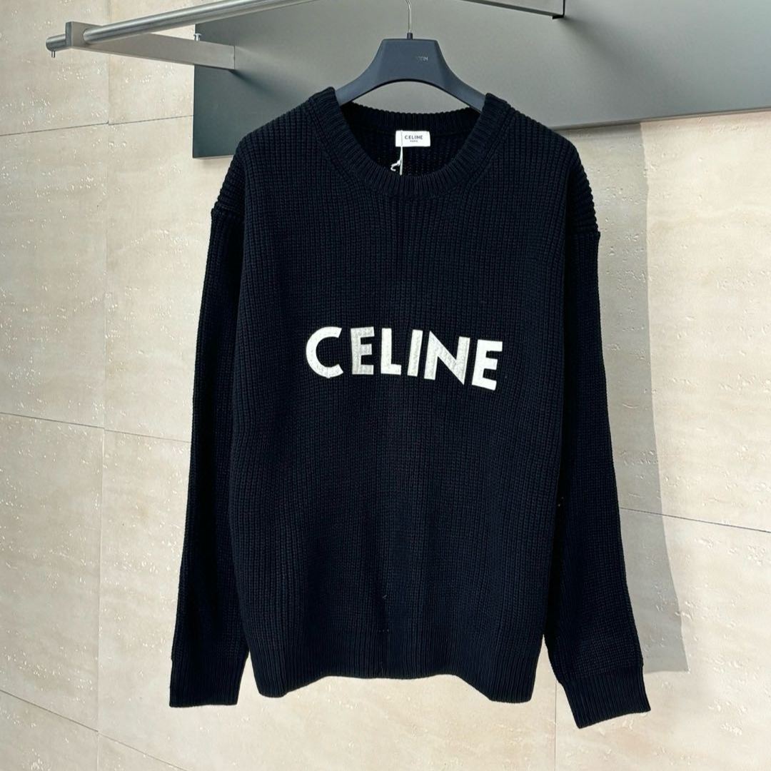 Celine ribbed wool oversized pullover  (2A19R423P-08GC）