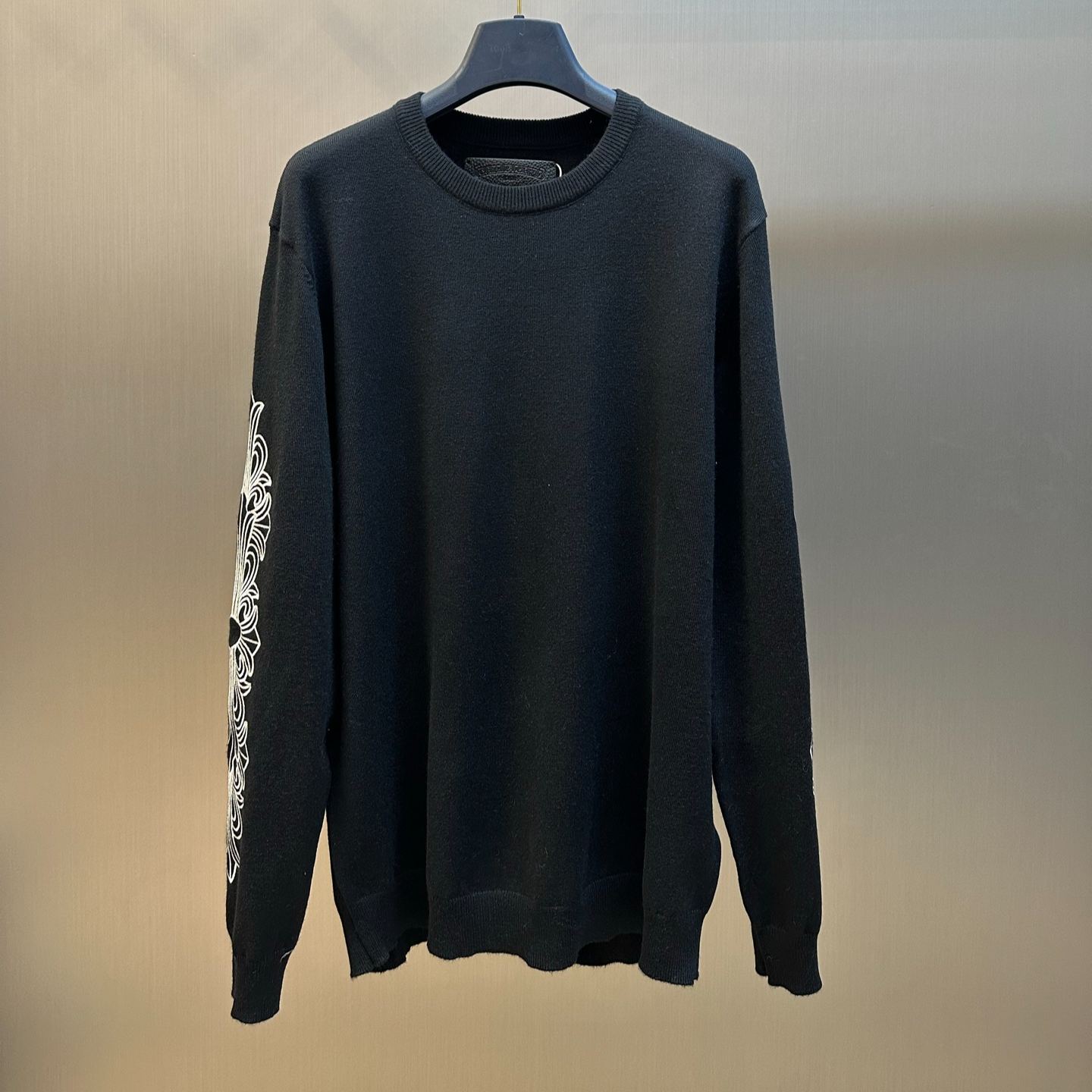 Chrome Hearts Cashmere Knit with Embroidered Sleeve Logo(10416-251010-0070）