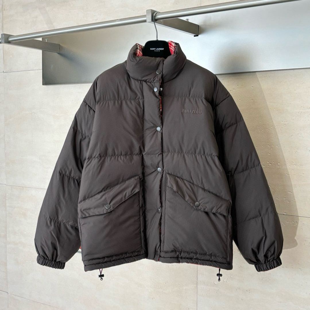 MIUMIU Technical pongé reversible down jacket （ML1382-18RB-F0789-S-OOO）