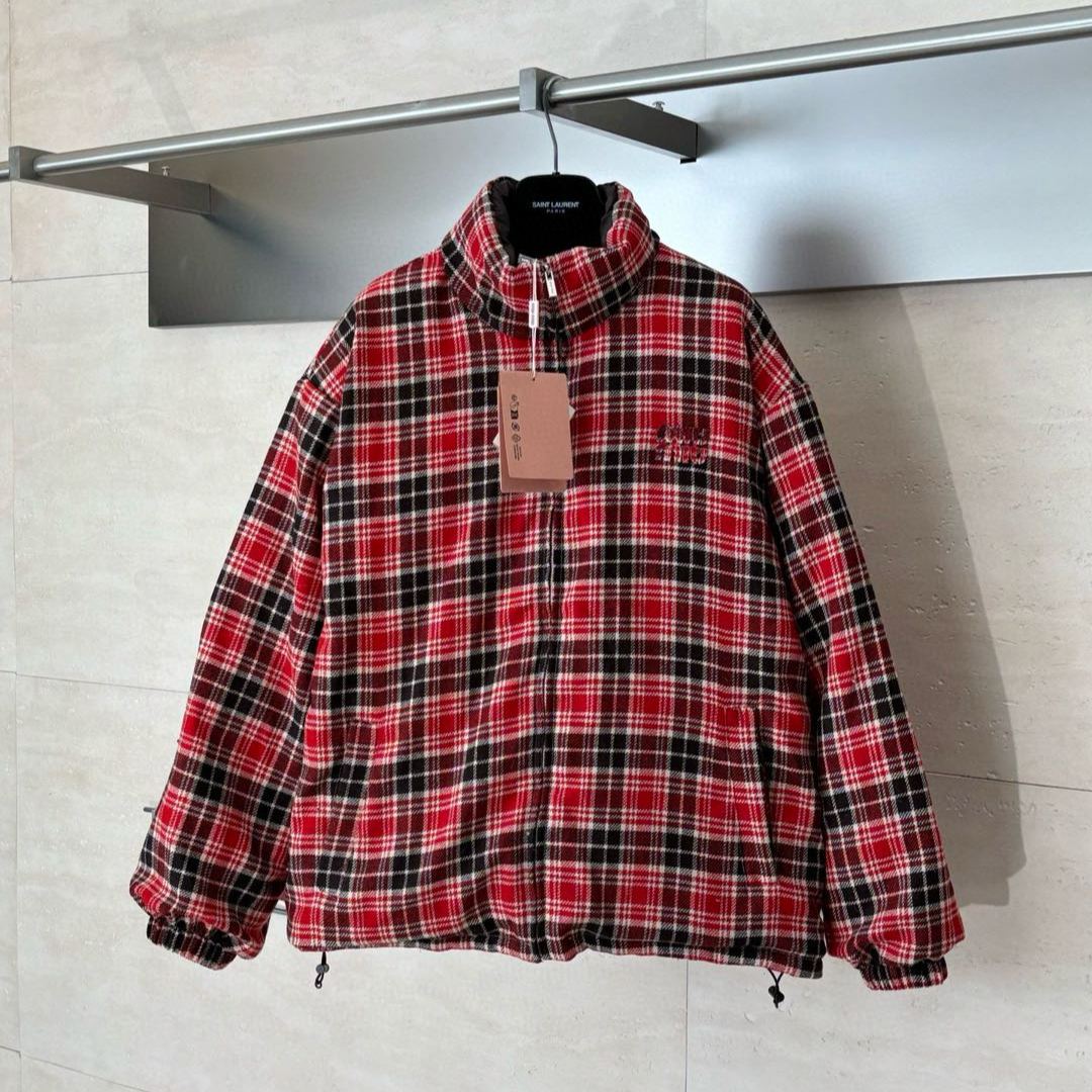 MIUMIU Technical pongé reversible down jacket （ML1382-18RB-F0789-S-OOO）