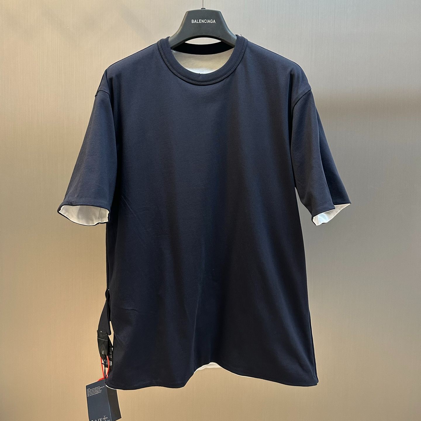 PRADA logo reversible cotton crew neck short sleeve T-shirt (UJN960-1801-F0AV1-S-OOO）