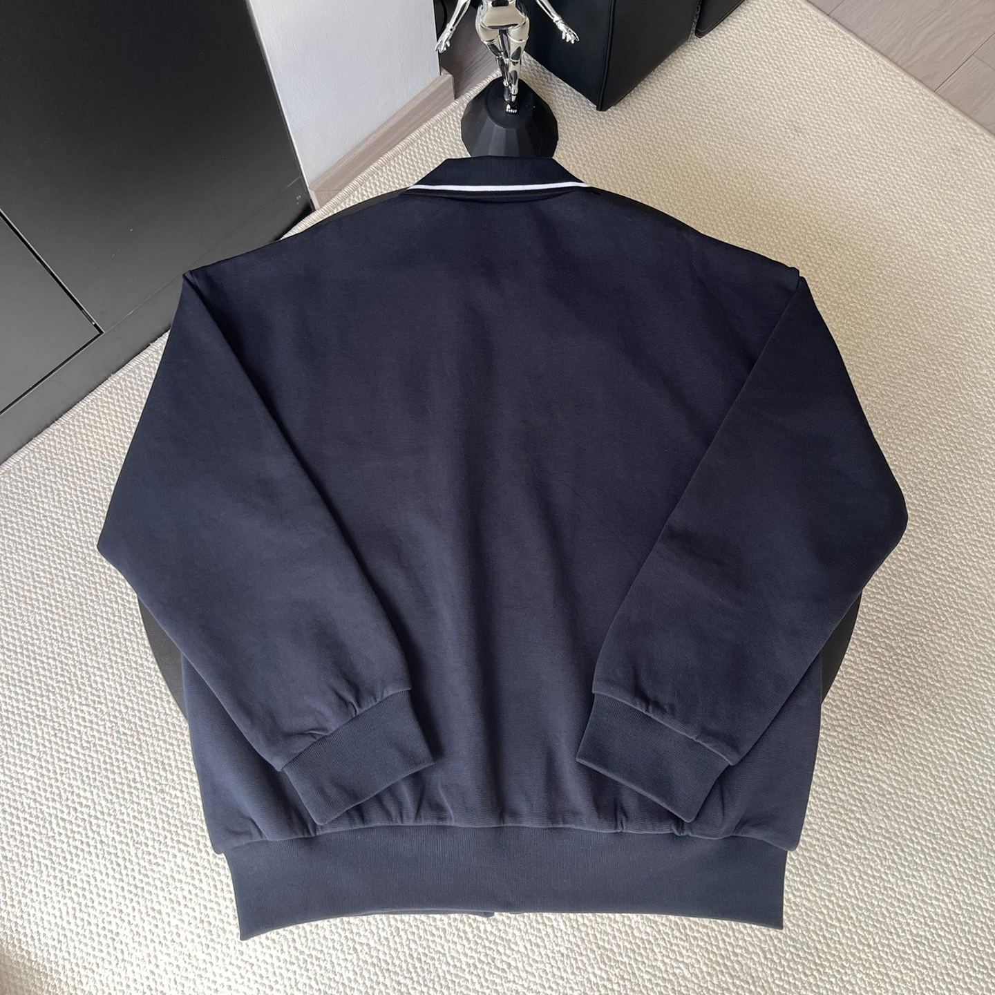 Miu Miu Blue Zipped Knit Blouson Jacket（ML1258-1756-F0008-S-OOO）