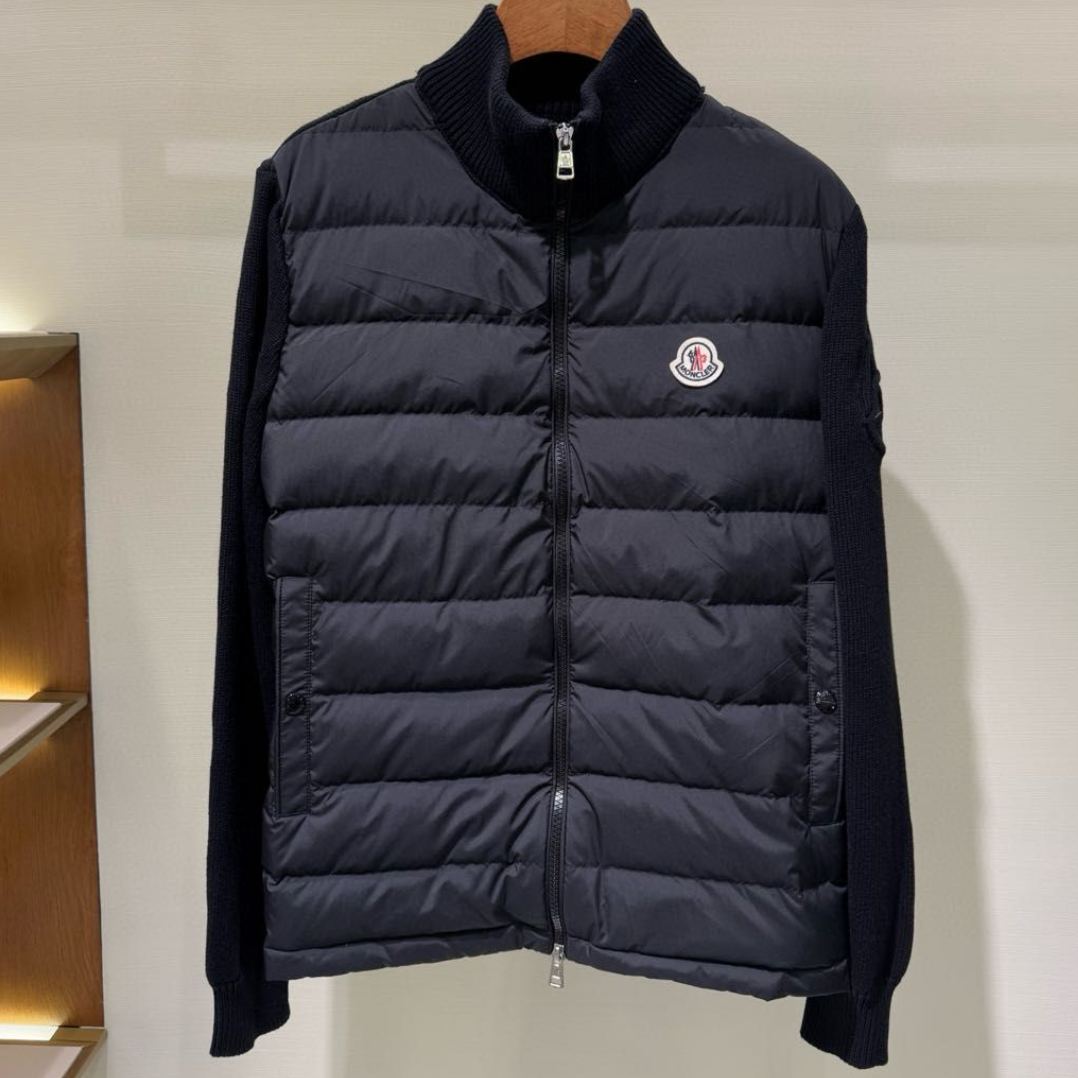 MONCLER Knitted Down Jacket Men's Cardigan Down Jacket -NFC機能なし（J10919B00020M1115999）