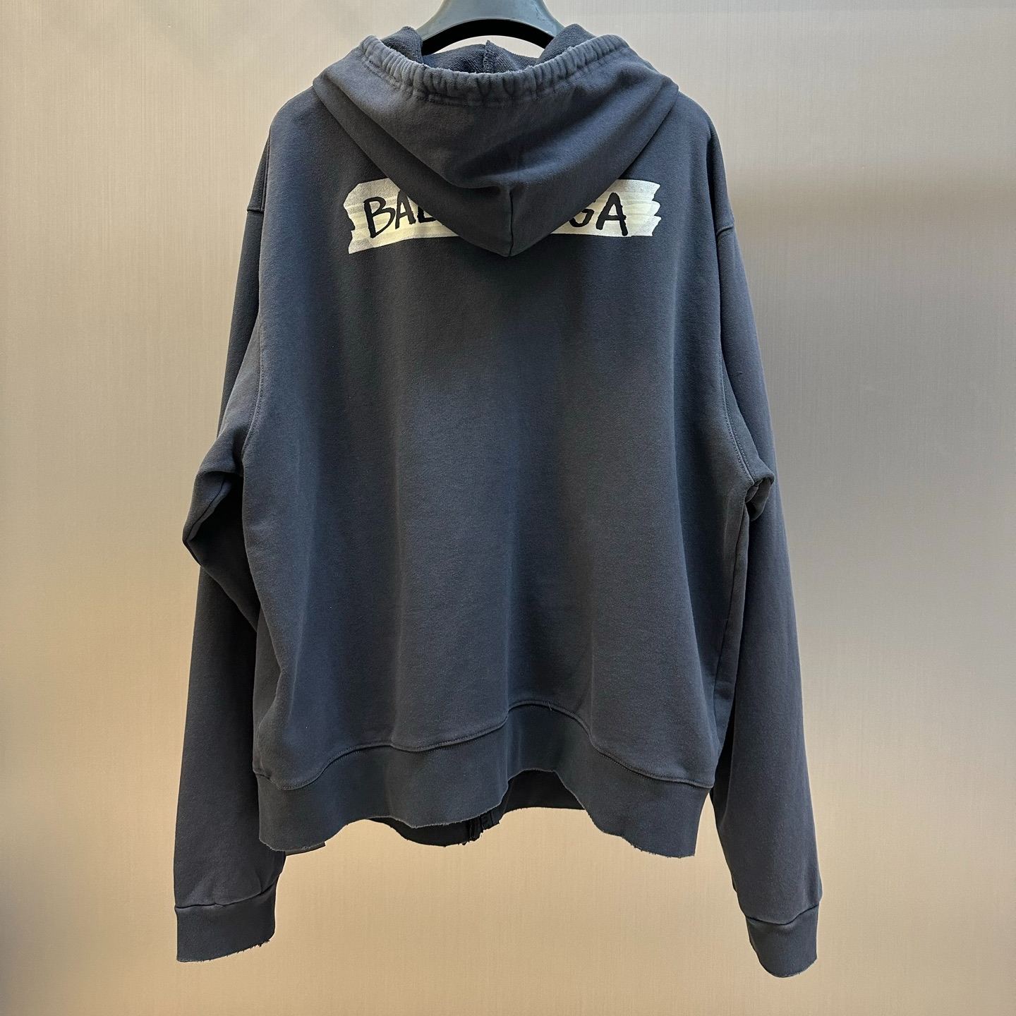 Balenciaga Masking Tape Hoodie Oversized Zip-Up Hoodie (850338TTVL71041）