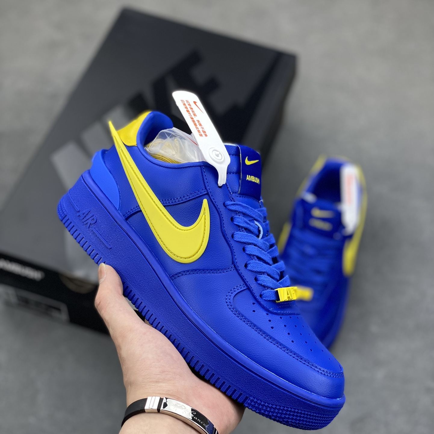 AMBUSH × Nike Air Force 1 Low "Game Royal and Vivid Sulfur"（DV3464-400）