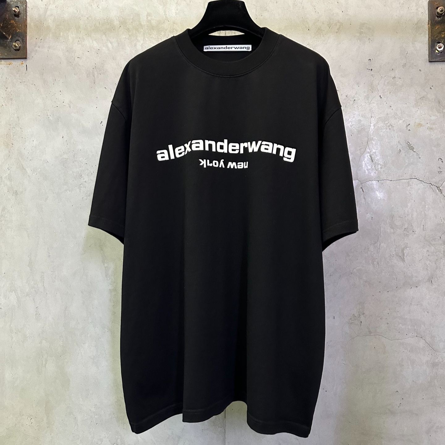 alexanderwang Puff Logo Short Sleeve Tee (UCC1261894-black）