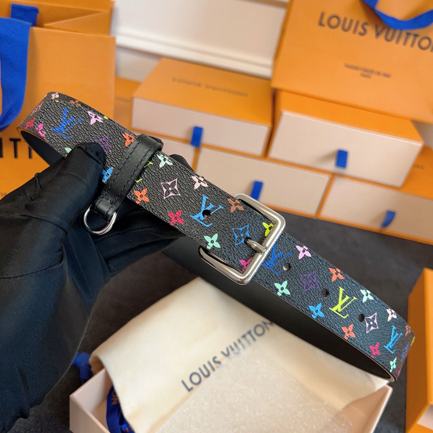 Louis Vuitton x Takashi Murakami LV D Ring 30MM Belt Monogram Other Monogram Multicolor ""（M8981W）