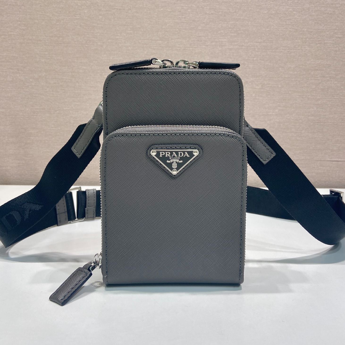 PRADA Saffiano Leather Smartphone Case "Gray" (2ZH126_053_F0170)