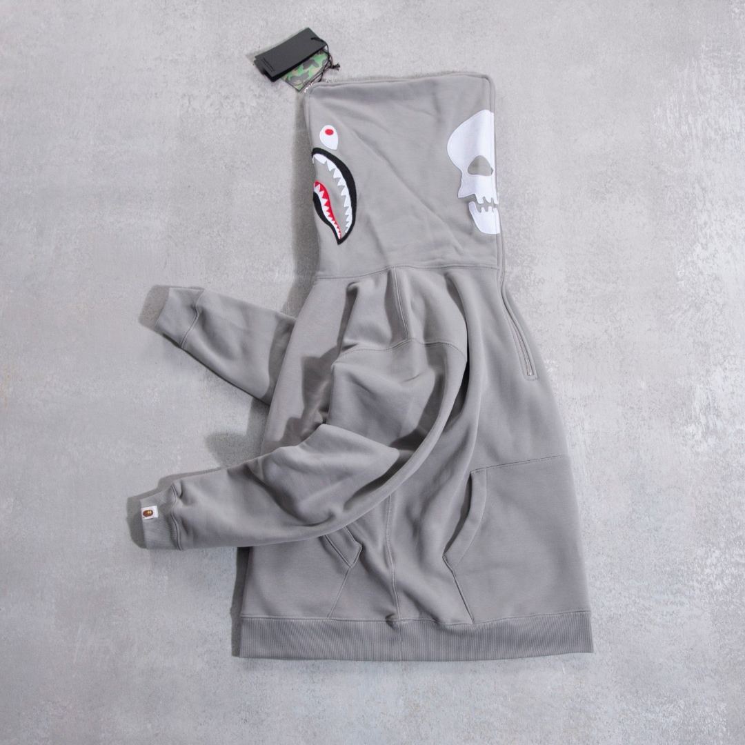 BAPE X NBHD TWO FACE HALF ZIP PULLOVER HOODIE（1K73-114-907）