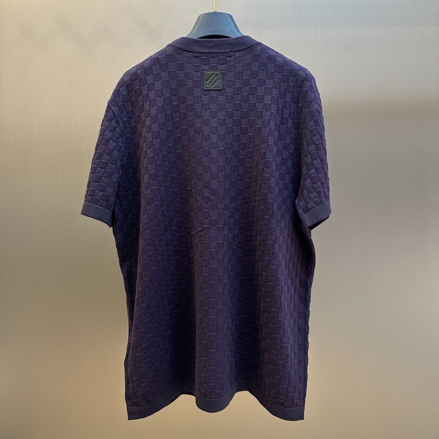 Louis Vuitton DAMIER Jacquard Short-Sleeve Crew Neck Shirt（1AJTVG）