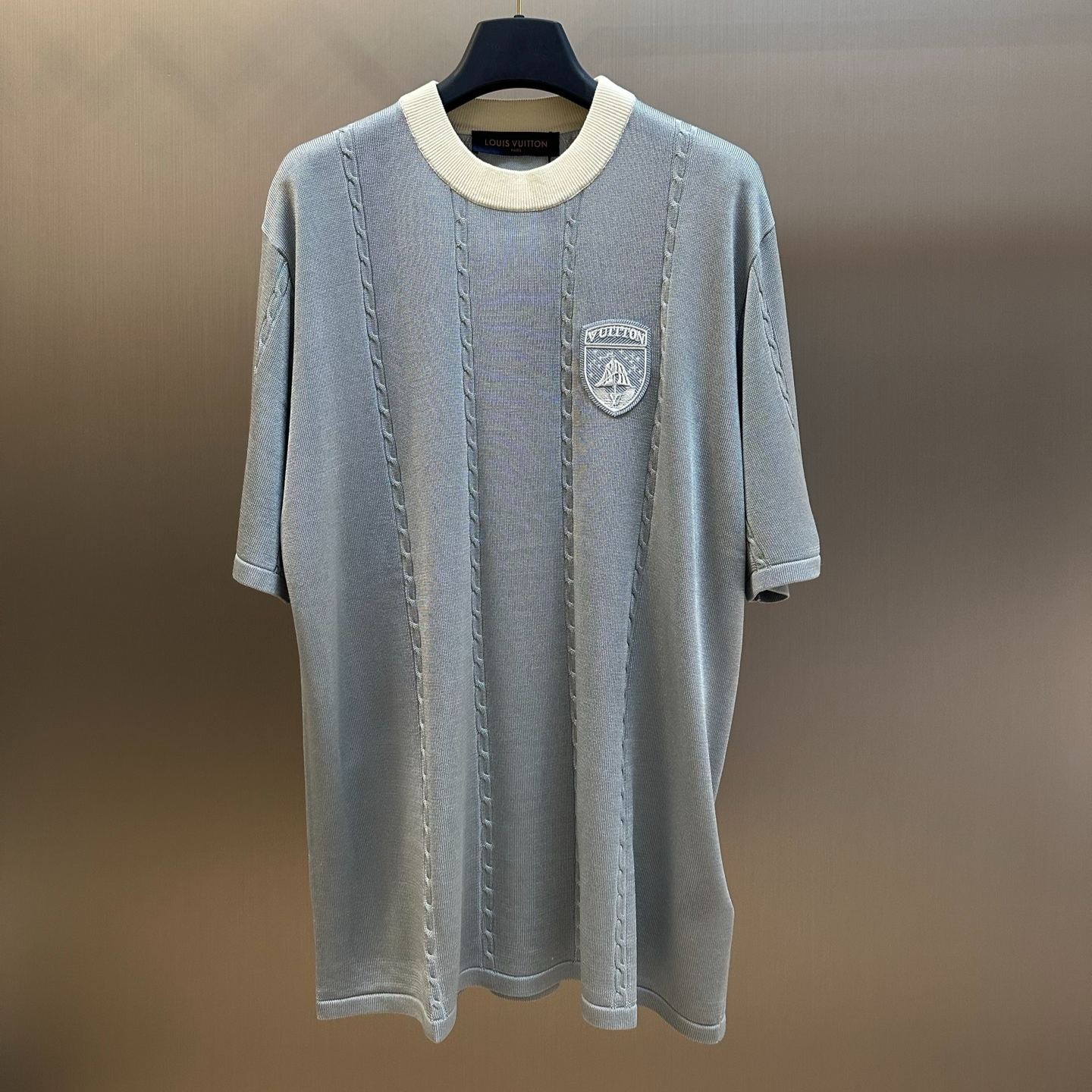 Louis Vuitton Silk-Cotton Short-Sleeved Crewneck（1AIJYJ）