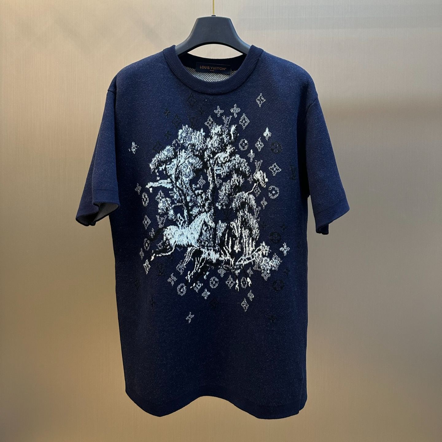 LOUIS VUITTON short-sleeved jacquard crew neck shirt（1AJBVD）