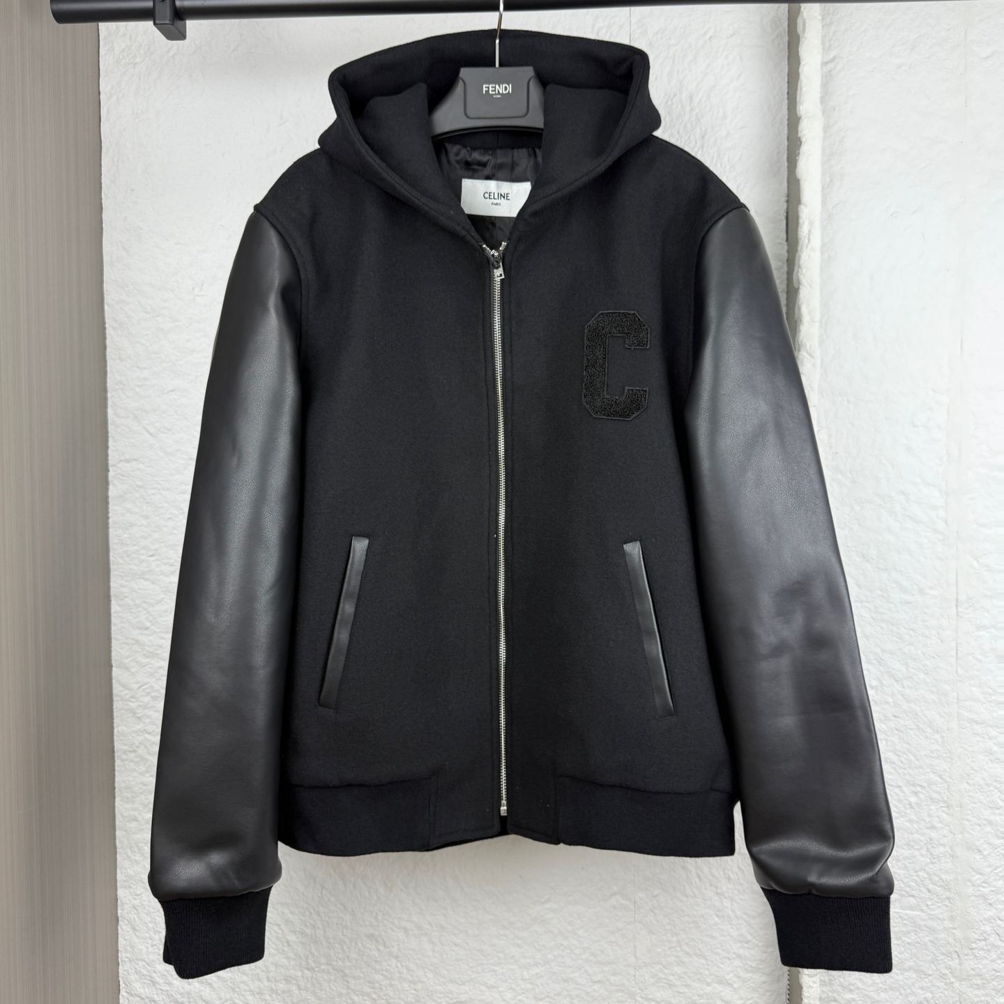 CELINE teddy jacket in double-faced wool (RV1411025-38NO）