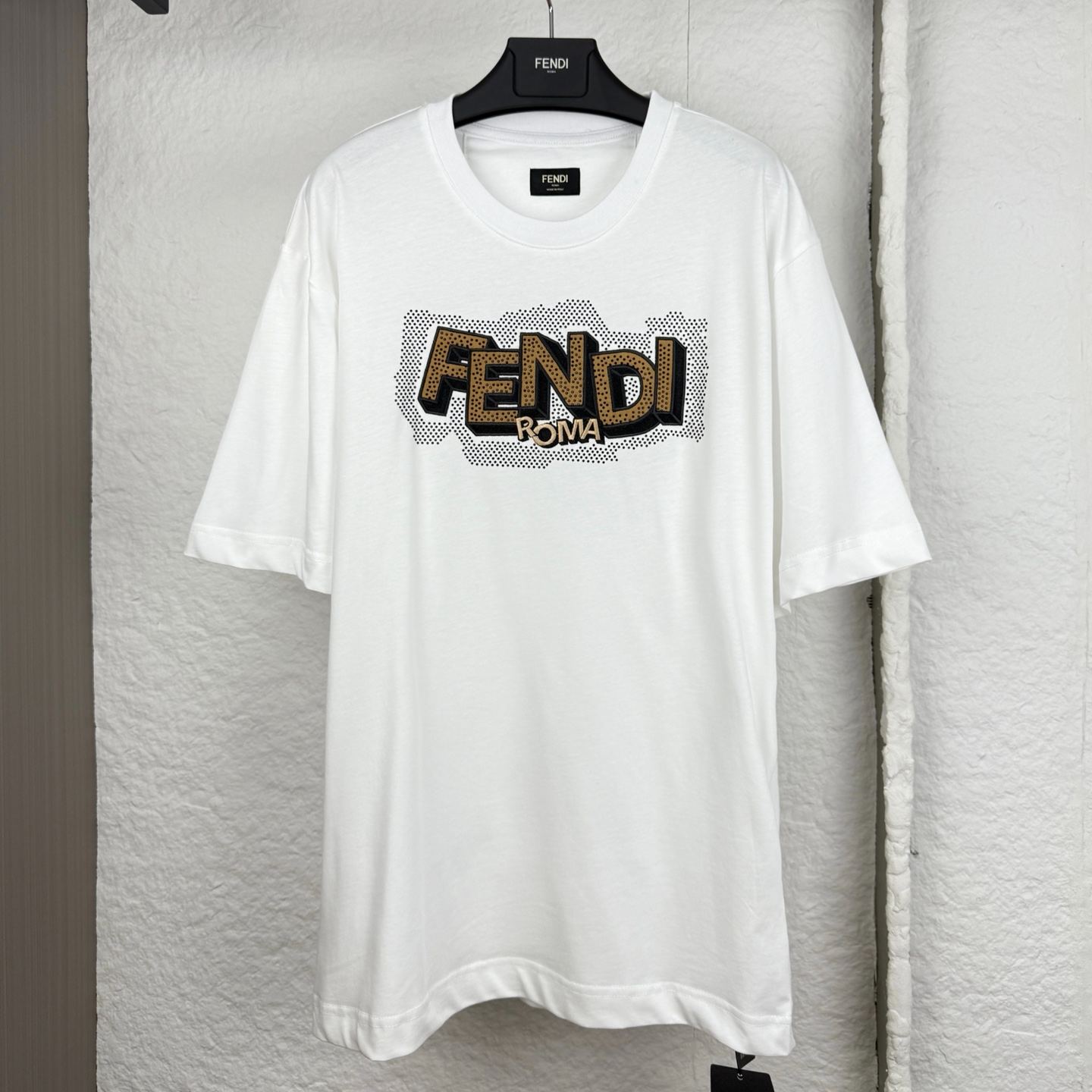 FENDI logo-print T-shirt  (FY1319AW0WF0QA0）