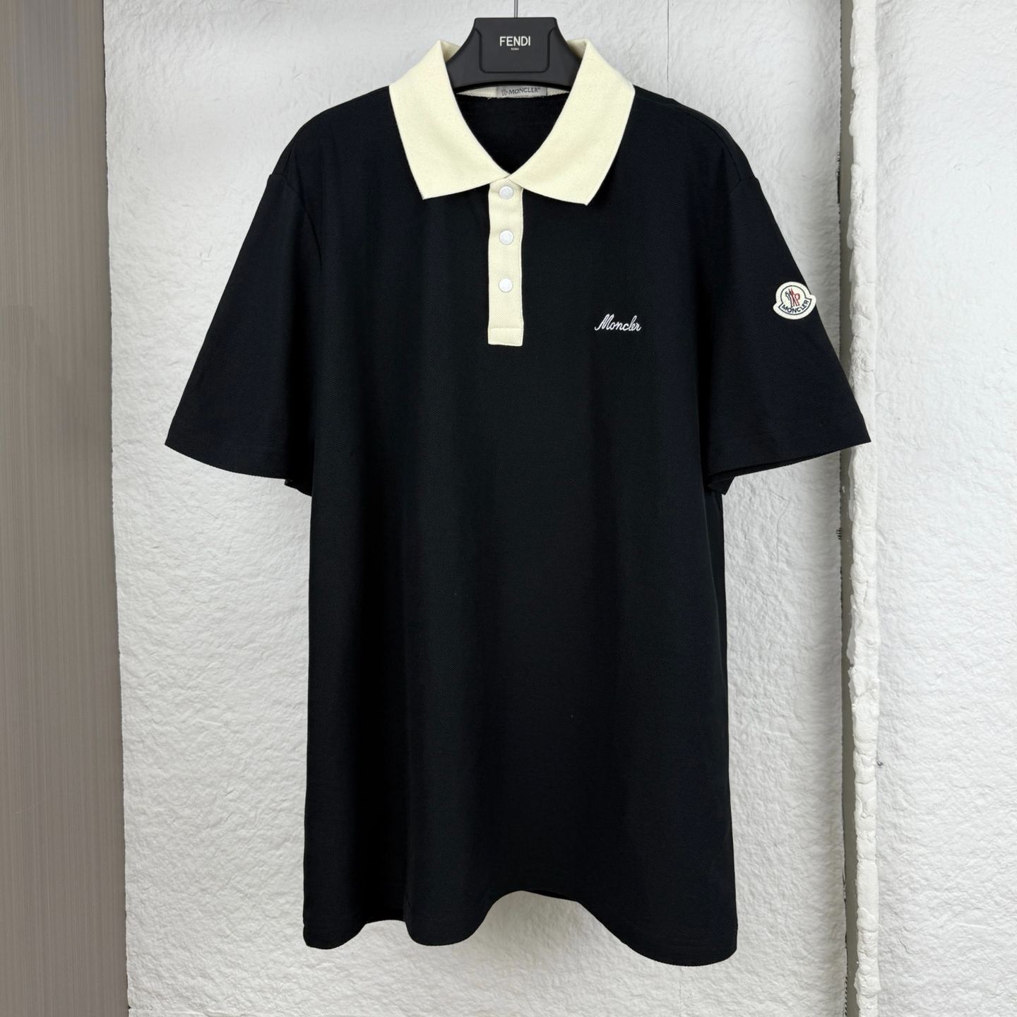 MONCLER Men's Embroidered Logo Cotton Piqué Polo Shirt（L10918A0000389A16999）