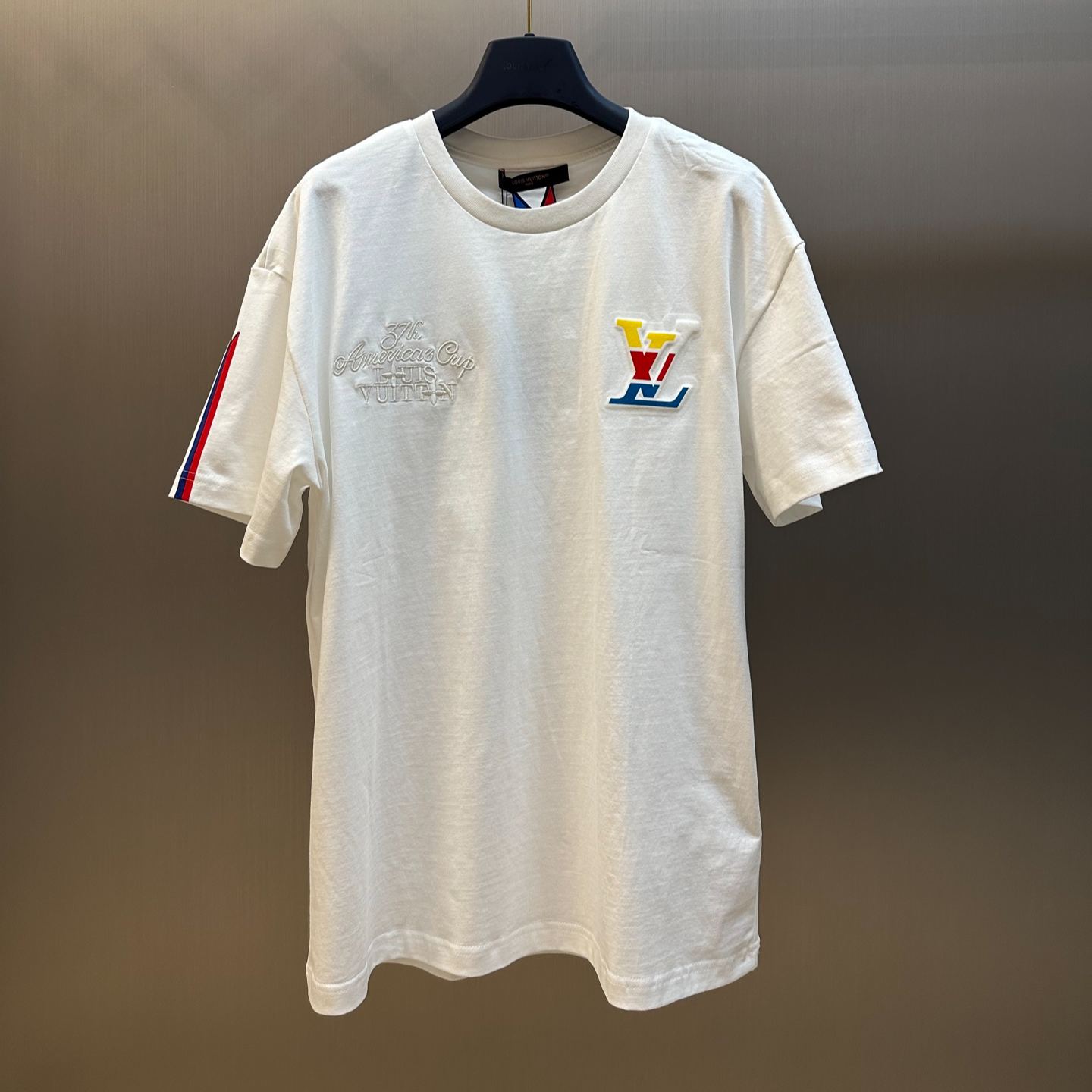 LOUIS VUITTON America's Cup Embossed Logo Embroidered Crew Neck T-Shirt（1AFVUX）