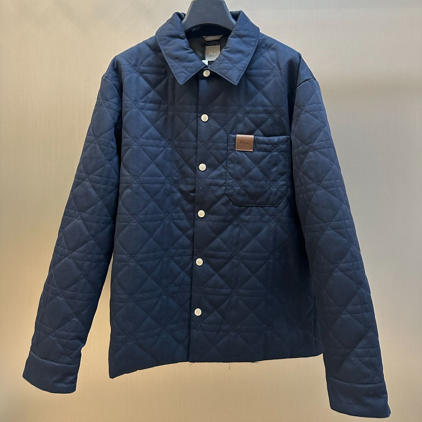 Dior overshirt with cannage motif quilting（683C549B3095-C540）