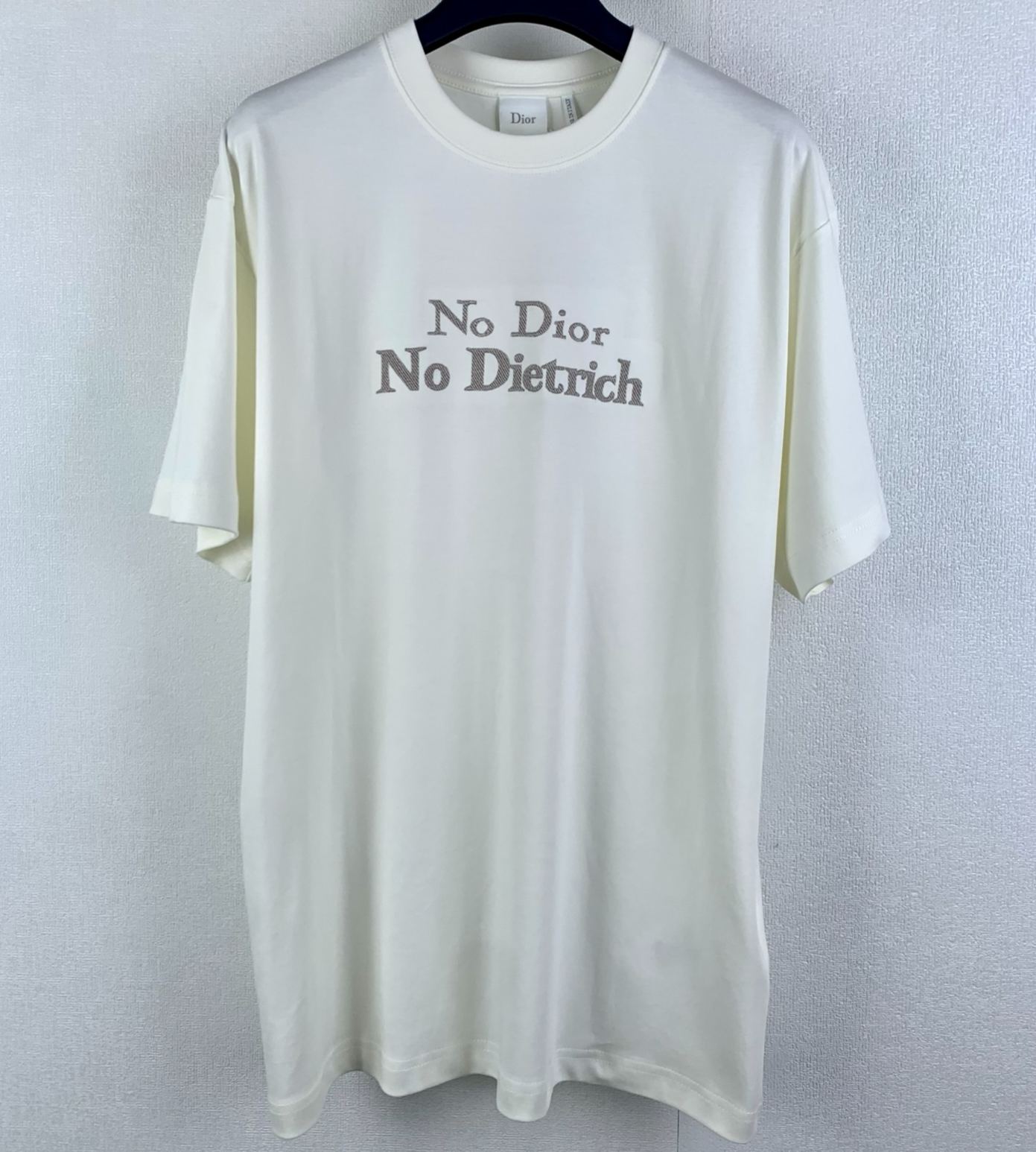 DIOR T-shirt with Lettering Gray Cotton Jersey（623T14A4E16-X0100）