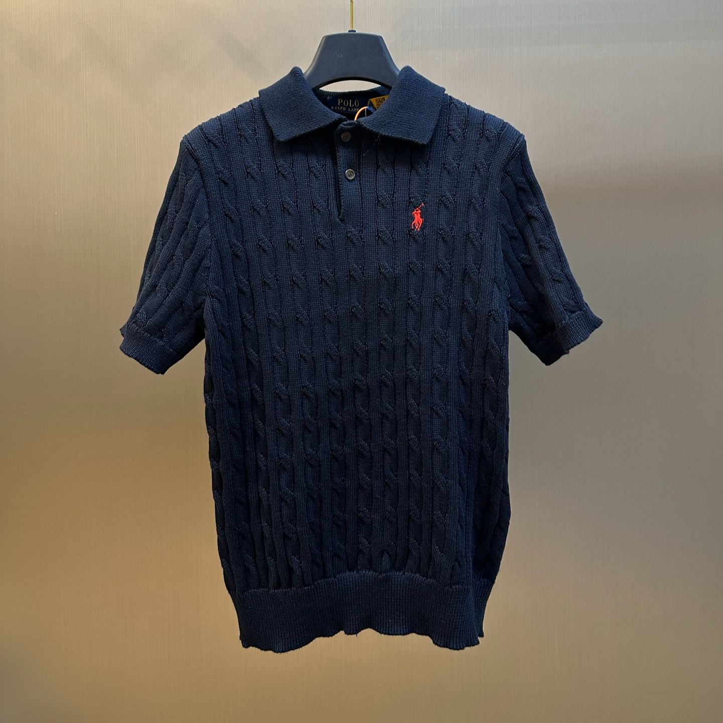 Polo Ralph Lauren Standard Edition Cable Knit Cotton Polo Collar Knit Sweater（MNPOSWE1N820014-400）