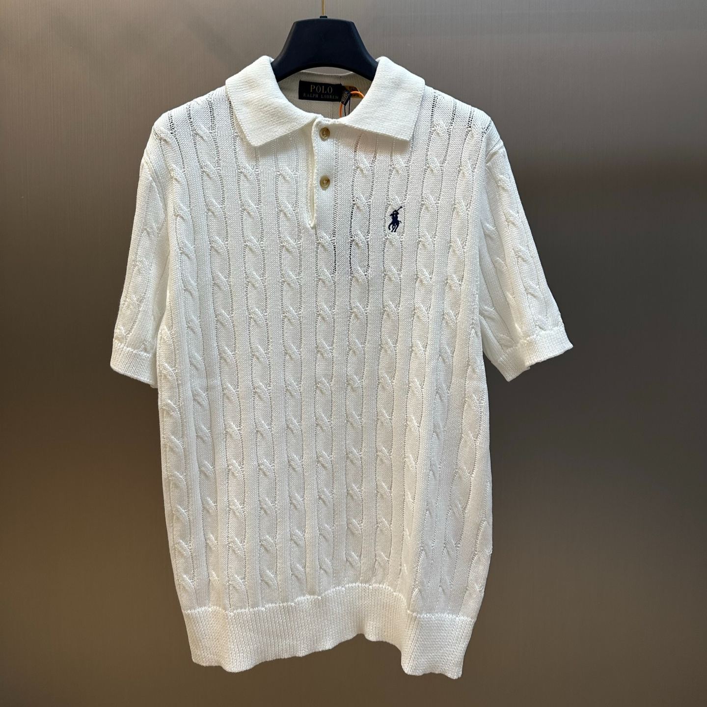 Polo Ralph Lauren Standard Edition Cable Knit Cotton Polo Collar Knit Sweater（MNPOSWE1N820014-400）