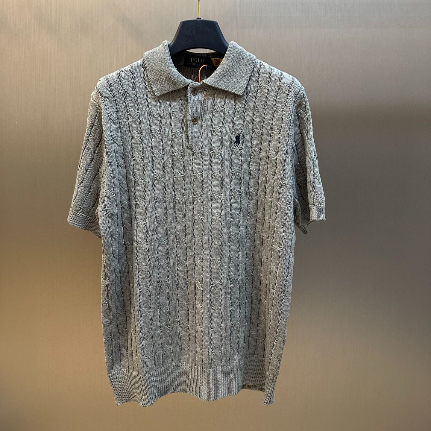 Polo Ralph Lauren Standard Edition Cable Knit Cotton Polo Collar Knit Sweater（MNPOSWE1N820014-400）