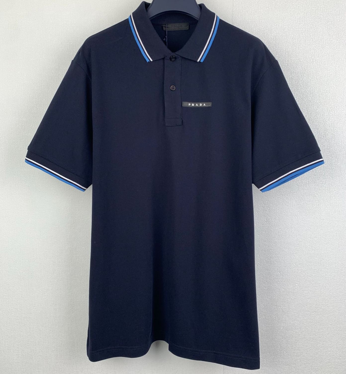  PRADA SJN256 Piqué Rubber Logo Polo Shirt (SJN256-322-F01AE）