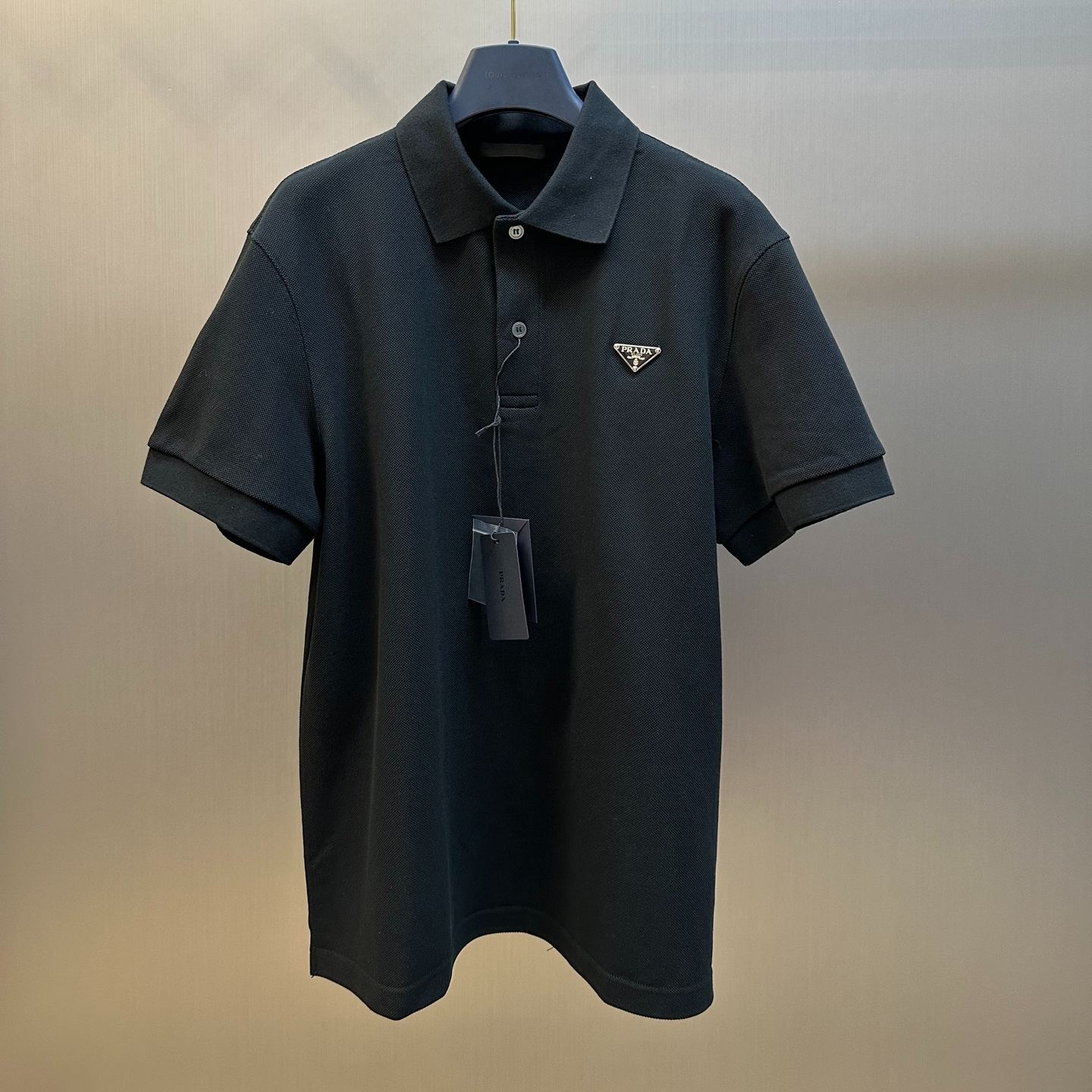 PRADA White Piqué Polo Shirt  (UJN444-XGS-F0002-S-WM3）