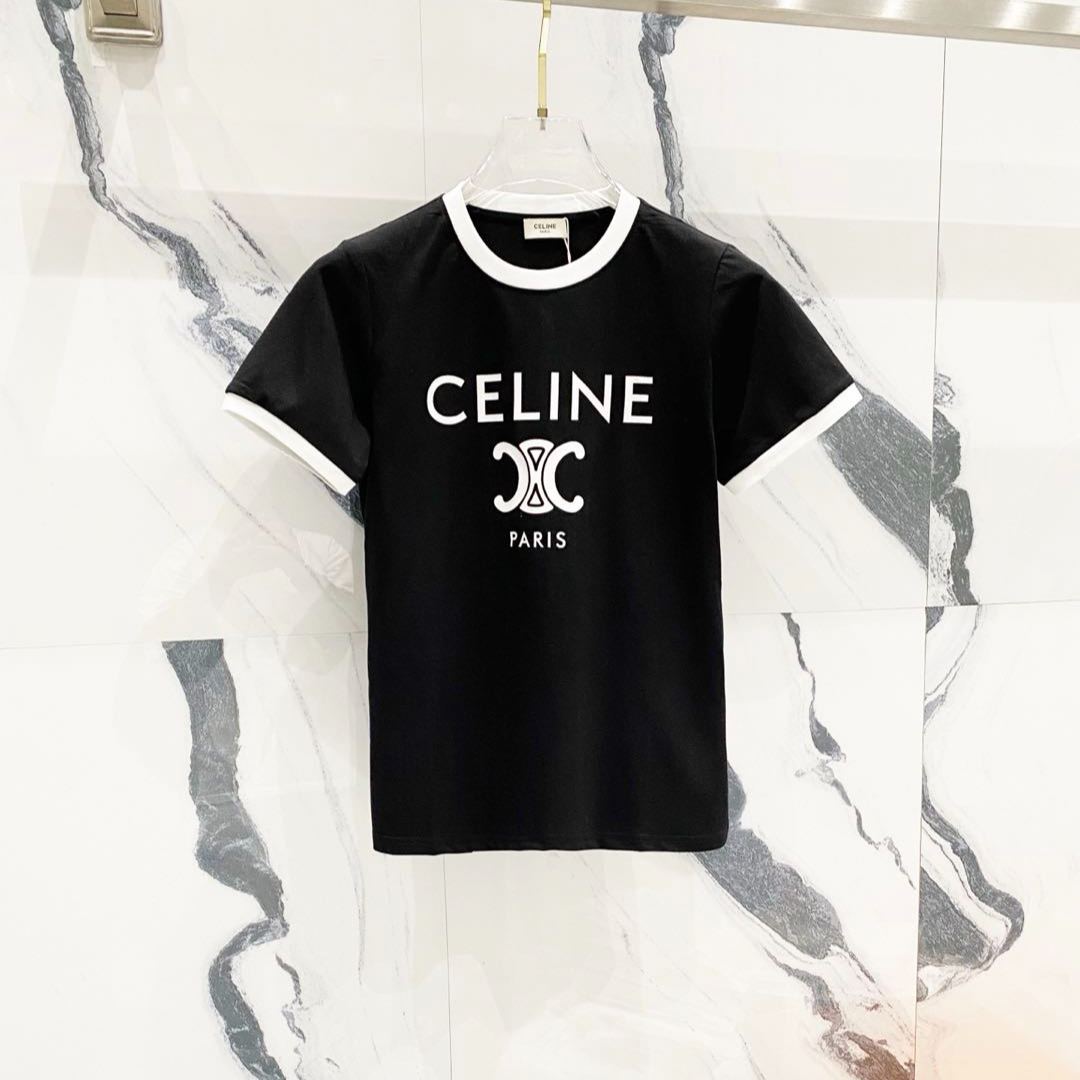 CELINE PARIS T-shirt in cotton jersey (2X872501F-01NB）