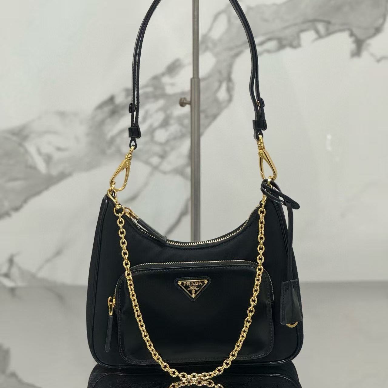 PRADA Nylon x Suede Leather Mini Bag (1BC198_R789_F0002_V_JOO)