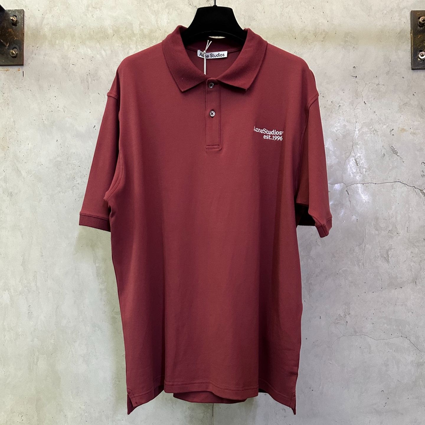 Acne Studios Washed Logo Polo Shirt "Black" (BL0433-900）